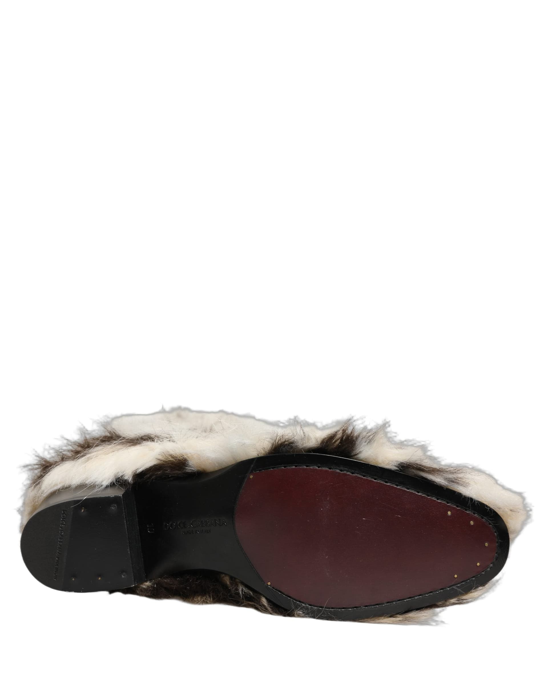 Dolce & Gabbana Multicolor Knee High Faux Fur Boots Shoes - 7