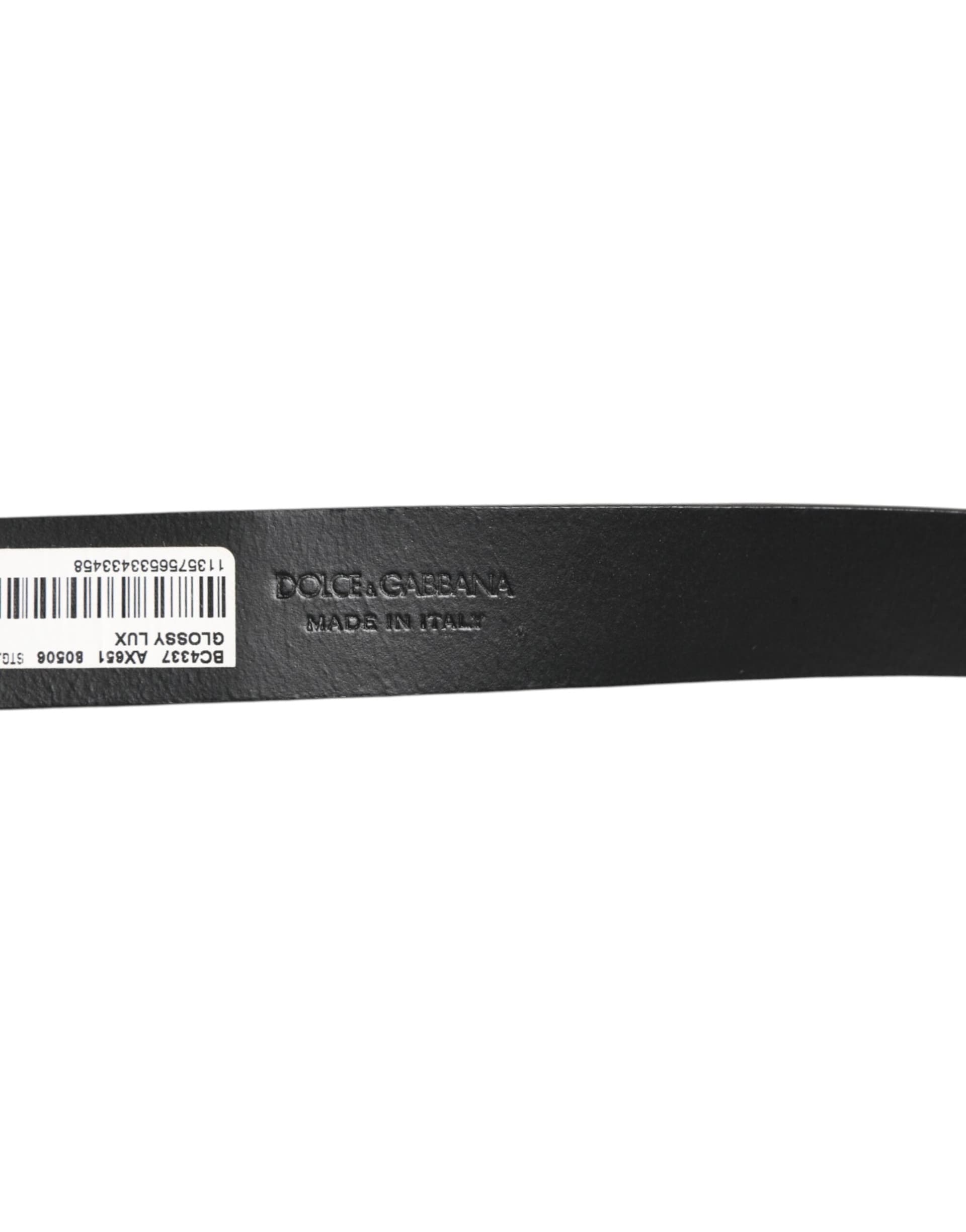 Dolce & Gabbana Brown Glossy Leather Classic Metal Buckle Belt - 2