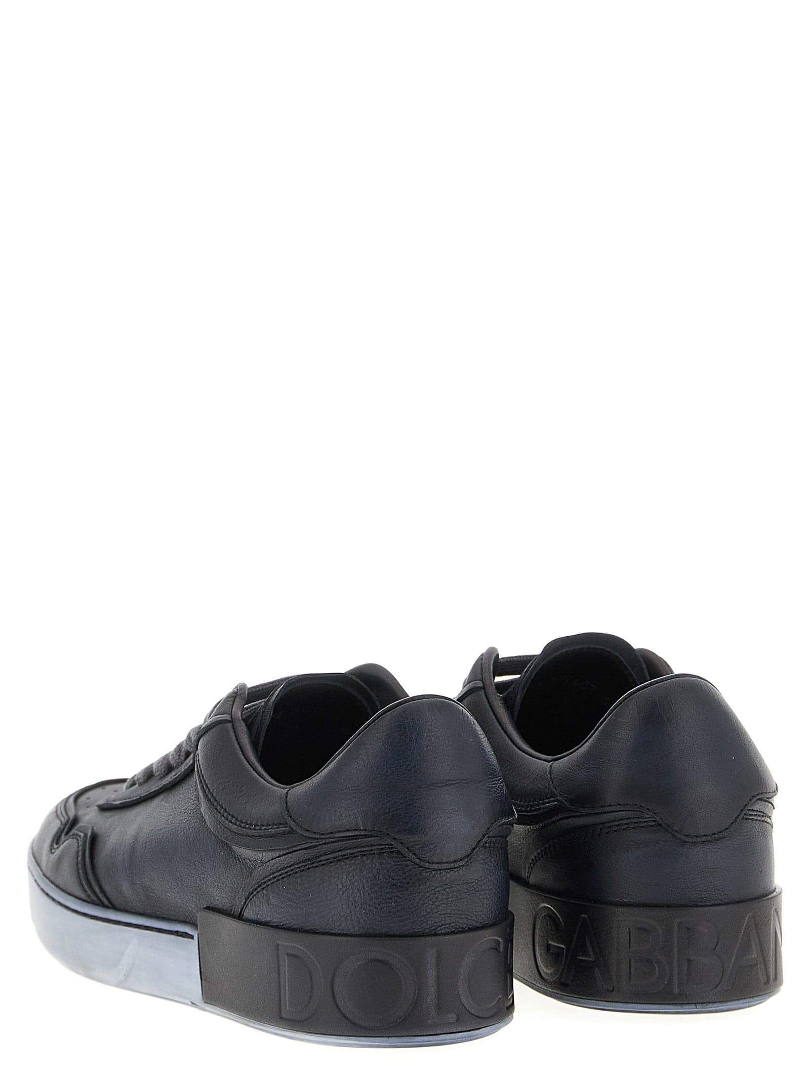 Dolce & Gabbana Black Lamb Leather Low Top Sneakers - 2