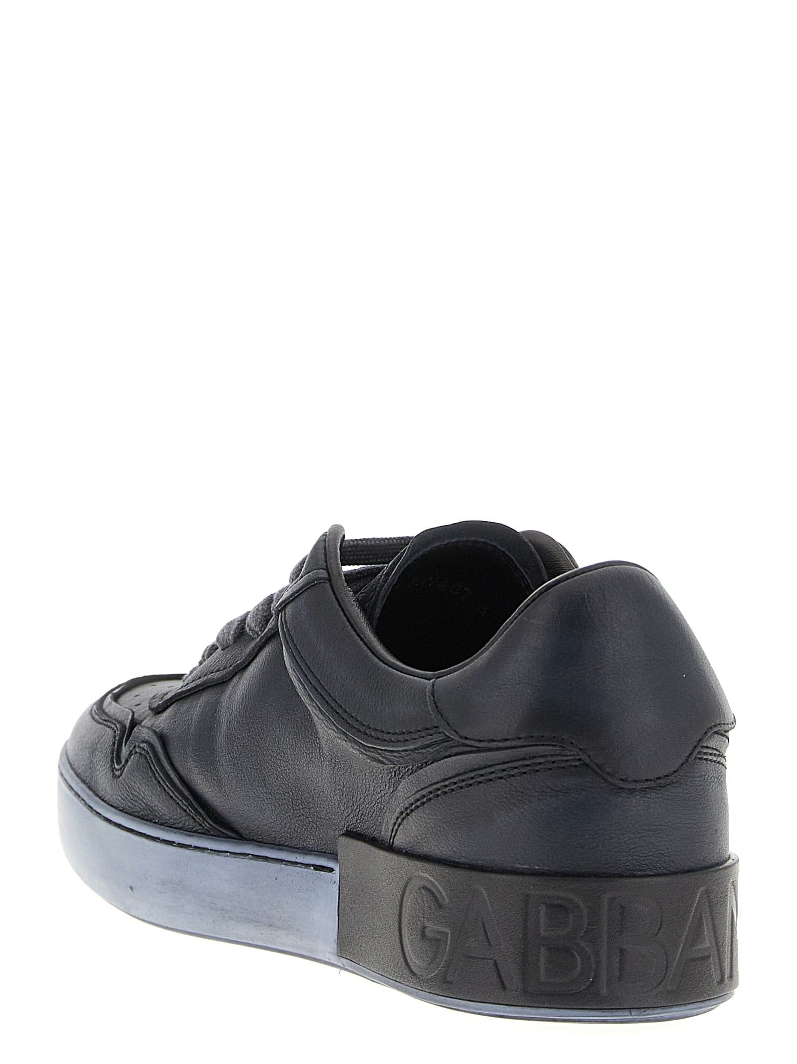 Dolce & Gabbana Black Lamb Leather Low Top Sneakers - 4