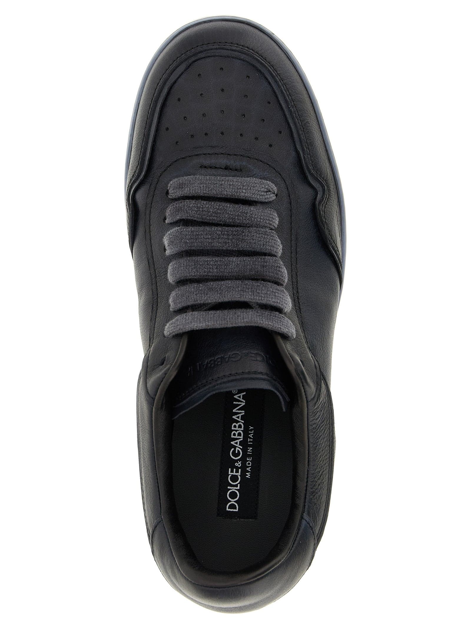 Dolce & Gabbana Black Lamb Leather Low Top Sneakers - 5