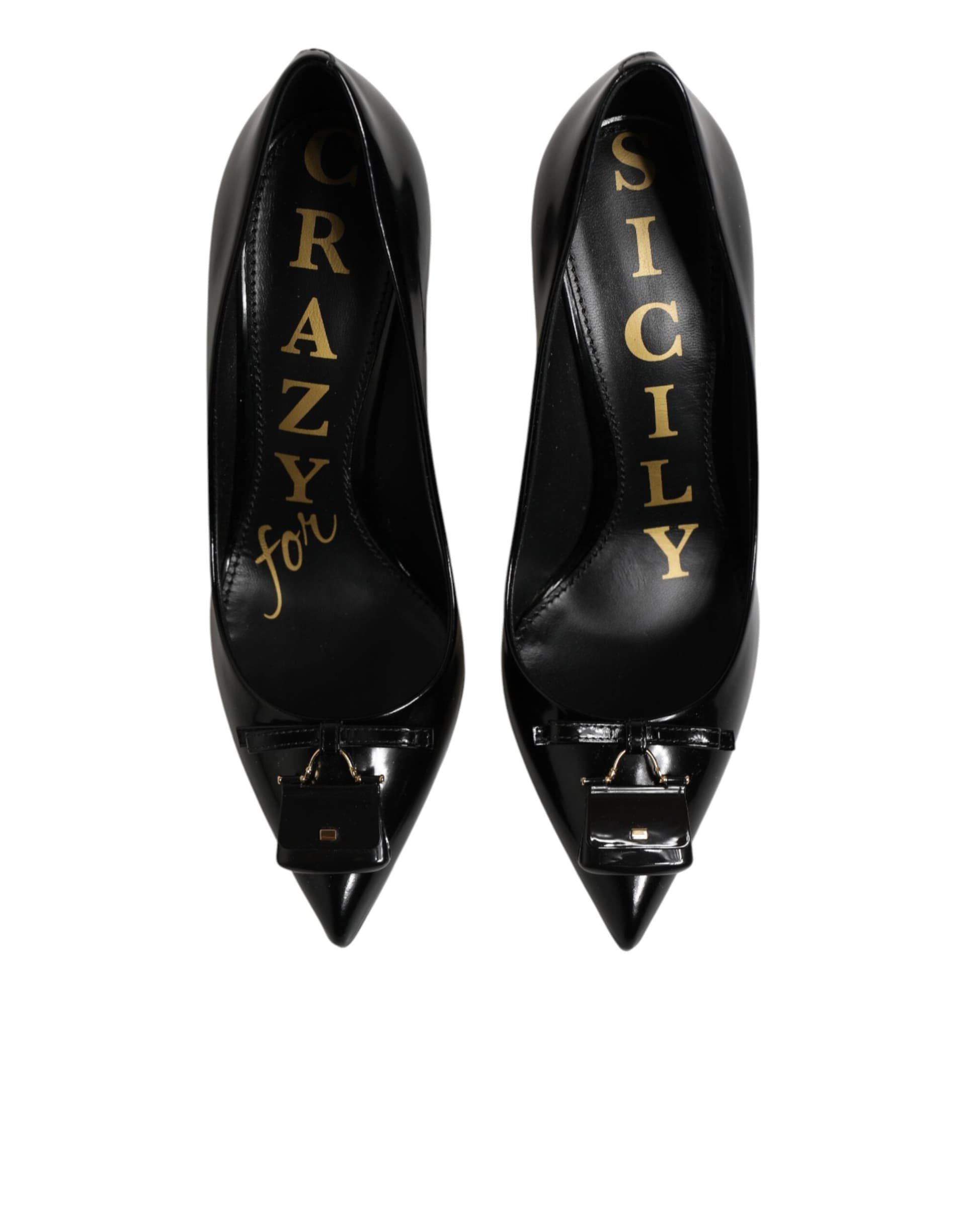 Dolce & Gabbana Black Bag Embellished Heels Pumps Shoes - 2