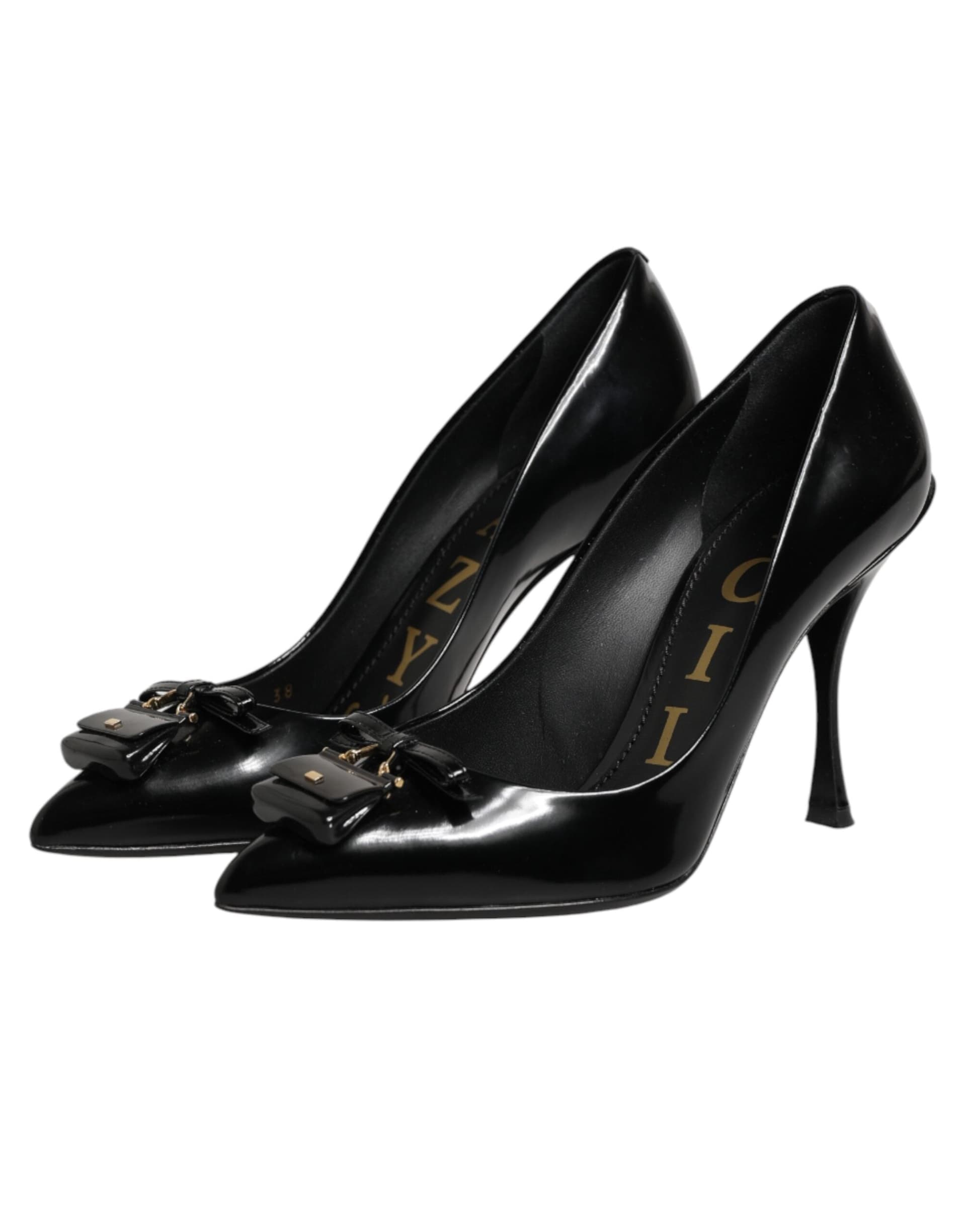 Dolce & Gabbana Black Bag Embellished Heels Pumps Shoes - 3