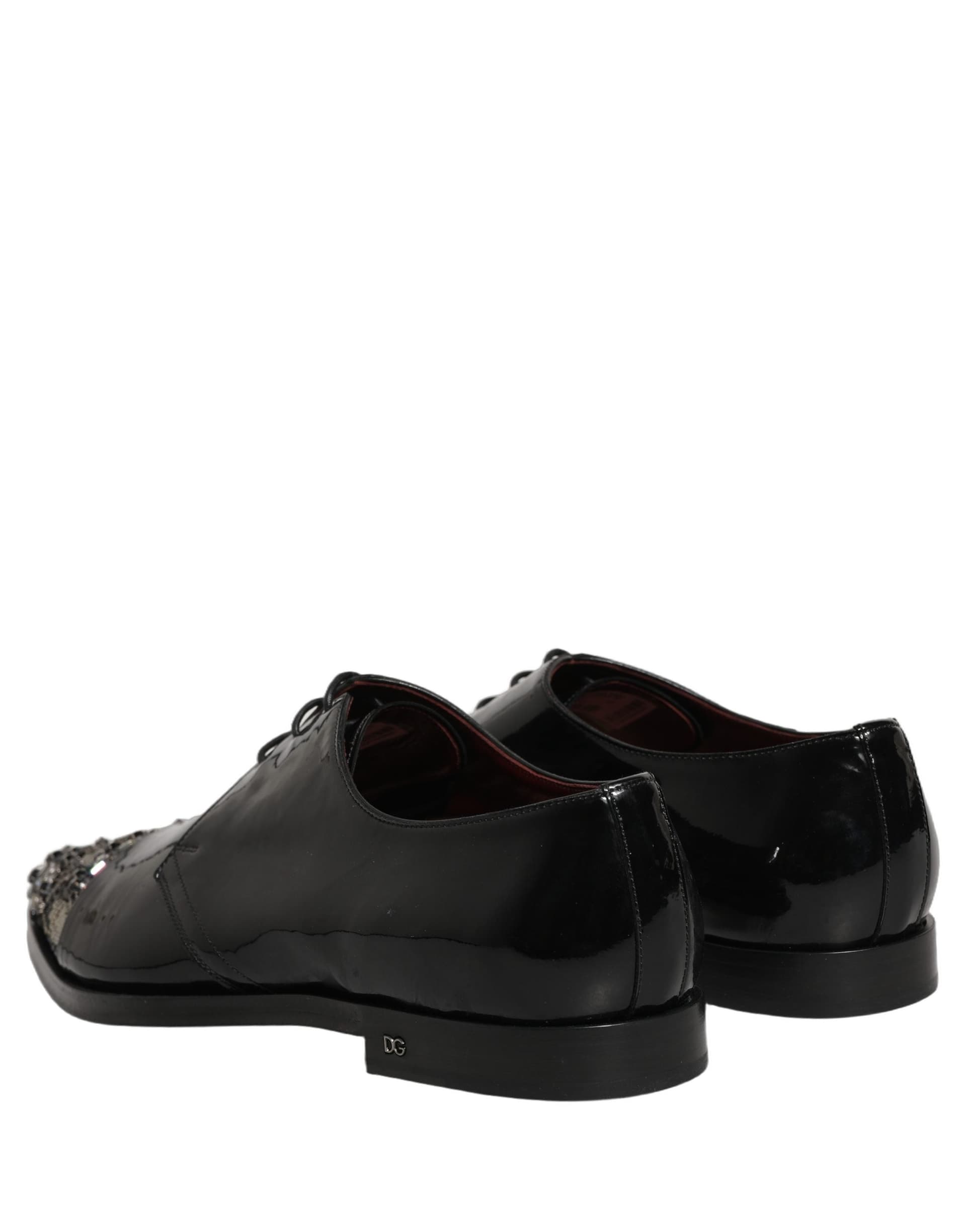 Dolce & Gabbana Black Embellished Derby Dress Formal Shoes - 5