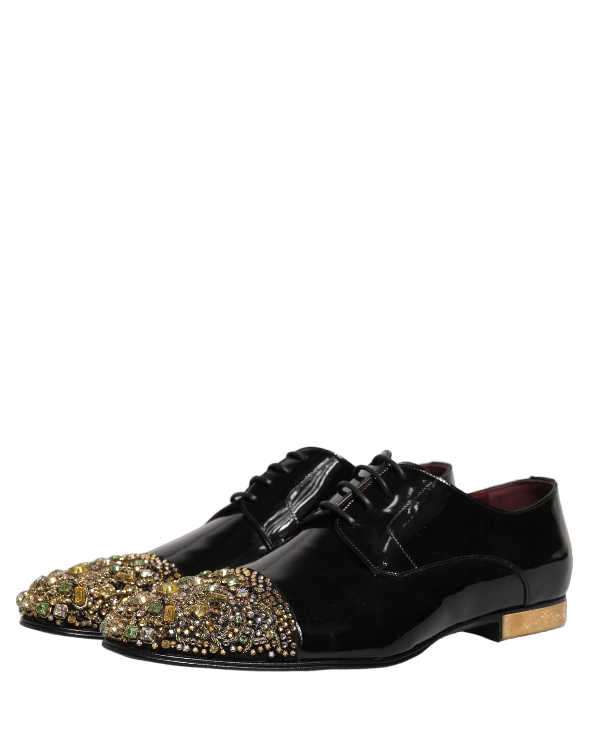 Dolce & Gabbana Black Embellished Men Derby Dress Formal Shoes - 4