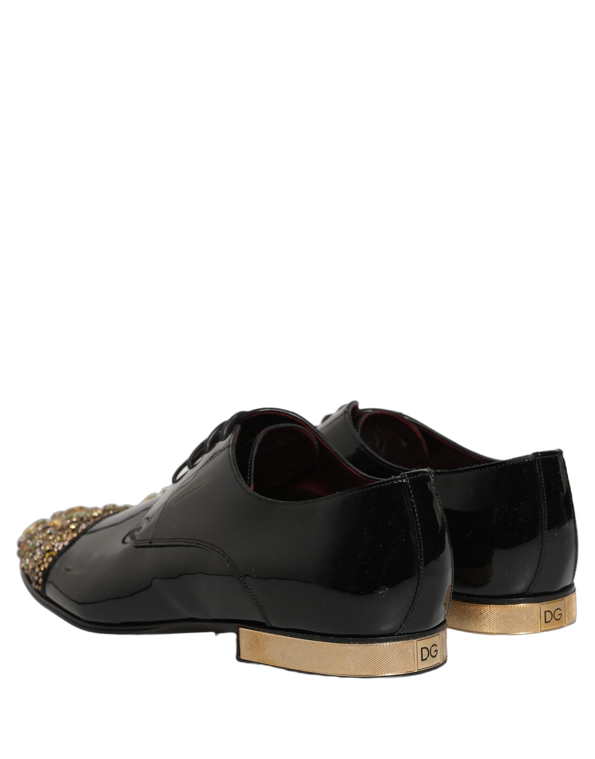 Dolce & Gabbana Black Embellished Men Derby Dress Formal Shoes - 5