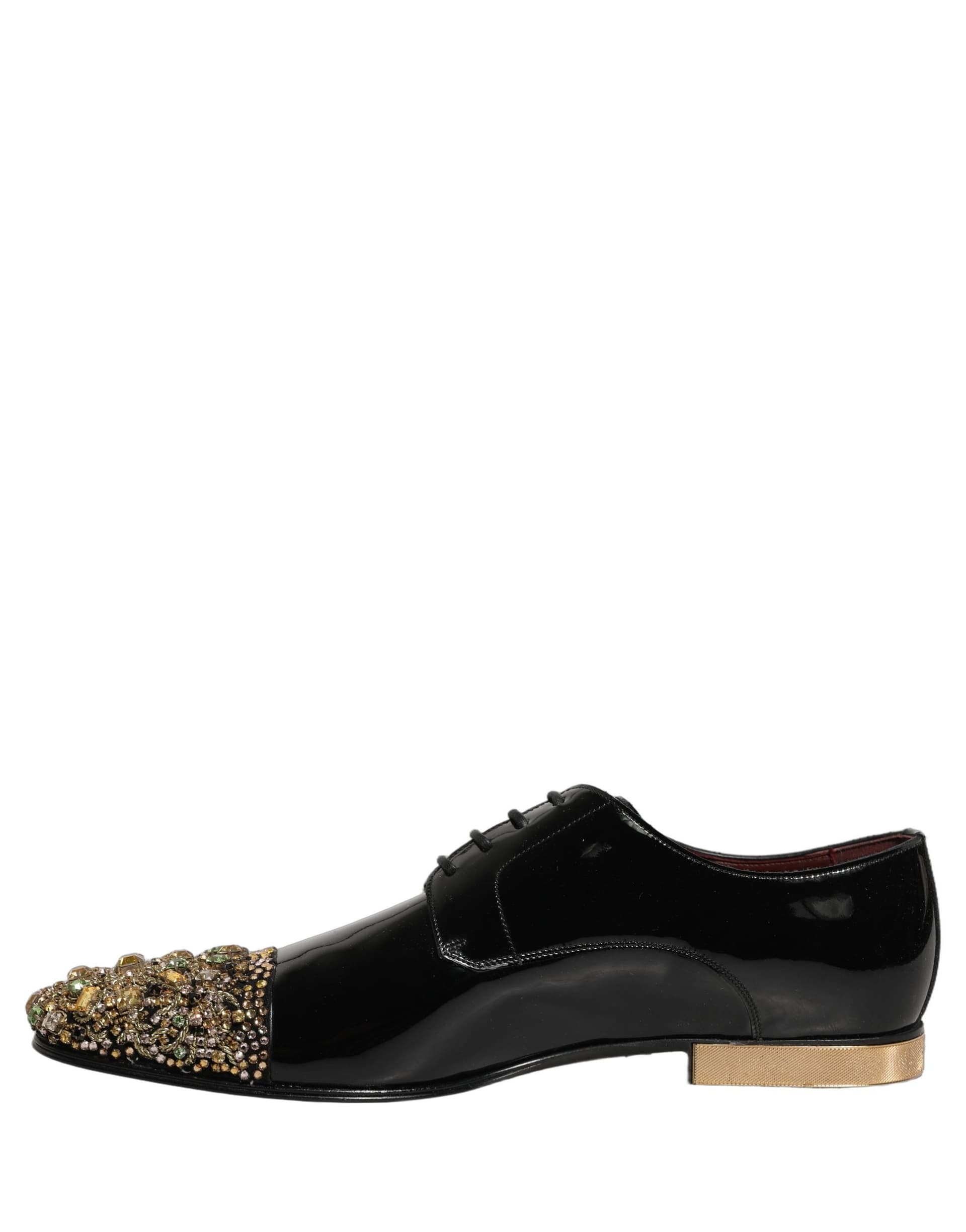Dolce & Gabbana Black Embellished Men Derby Dress Formal Shoes - 6