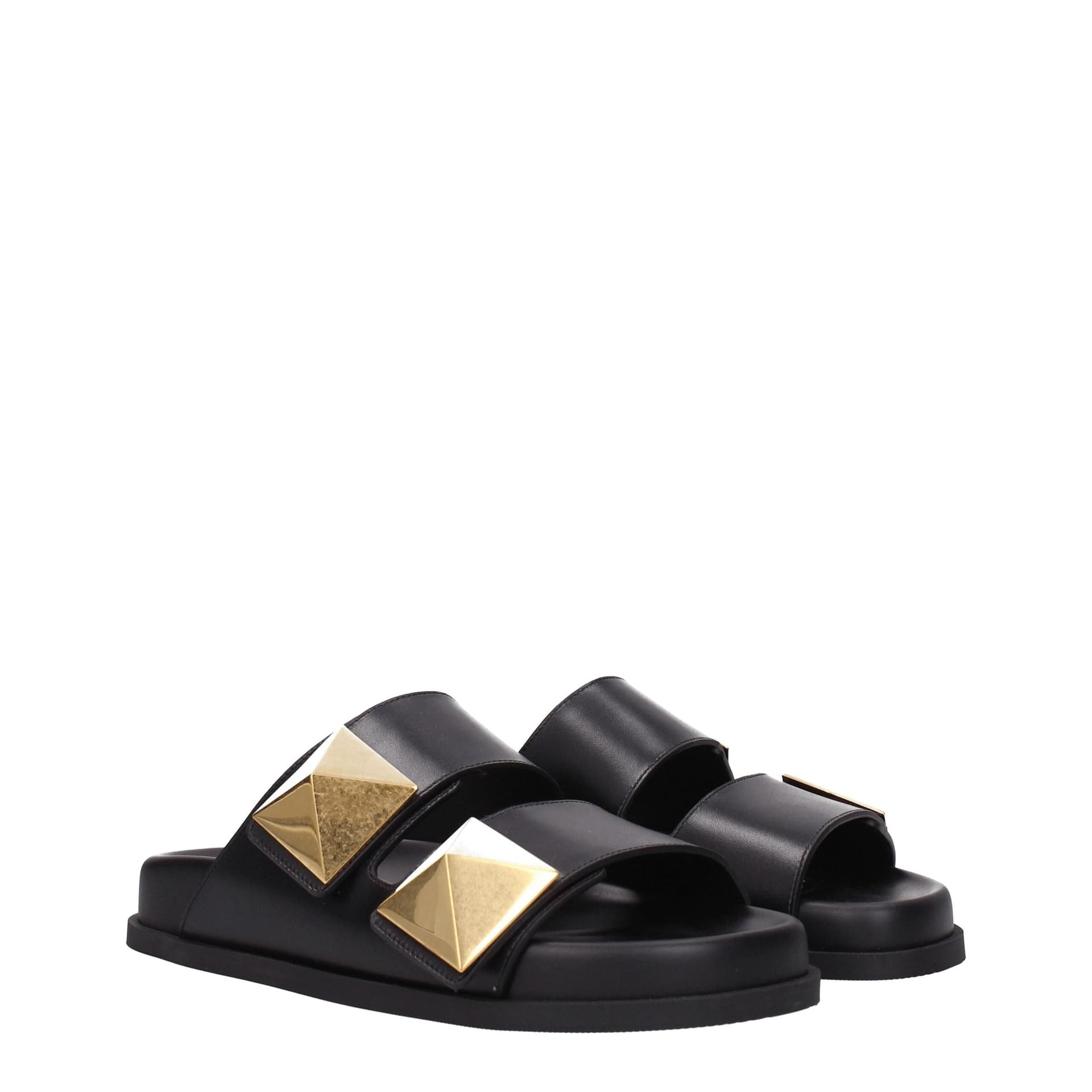 Valentino Garavani Black Leather Slippers - 2