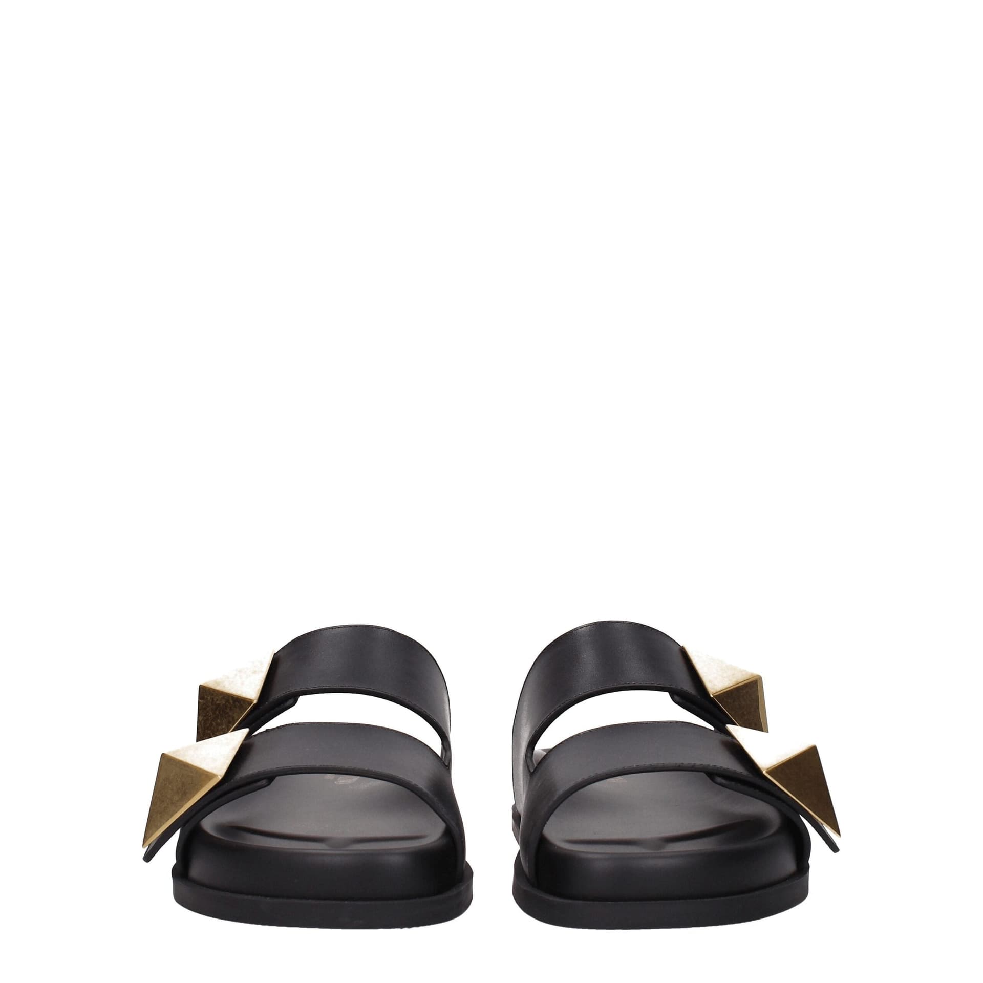 Valentino Garavani Black Leather Slippers - 3