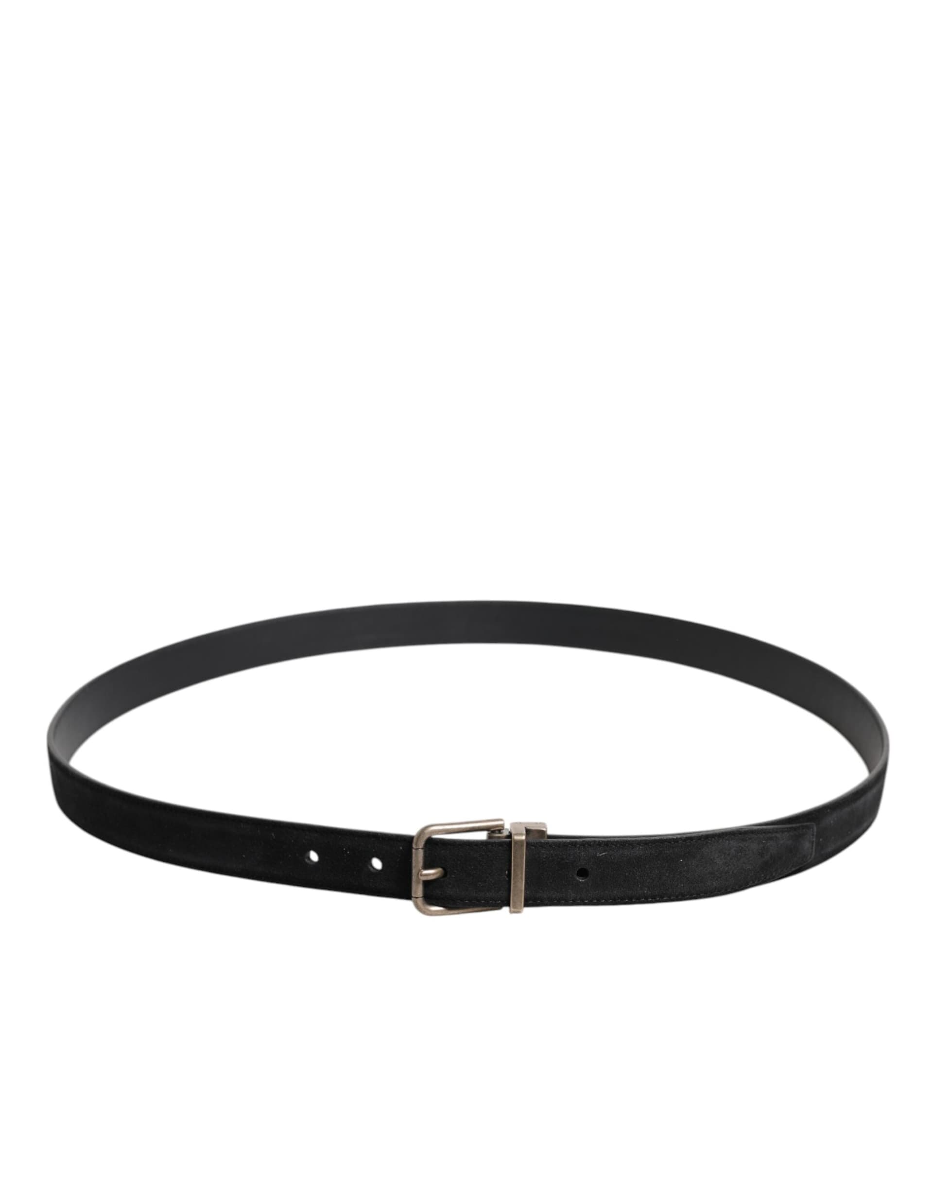 Dolce & Gabbana Black Calf Leather Classic Metal Buckle Belt - 3