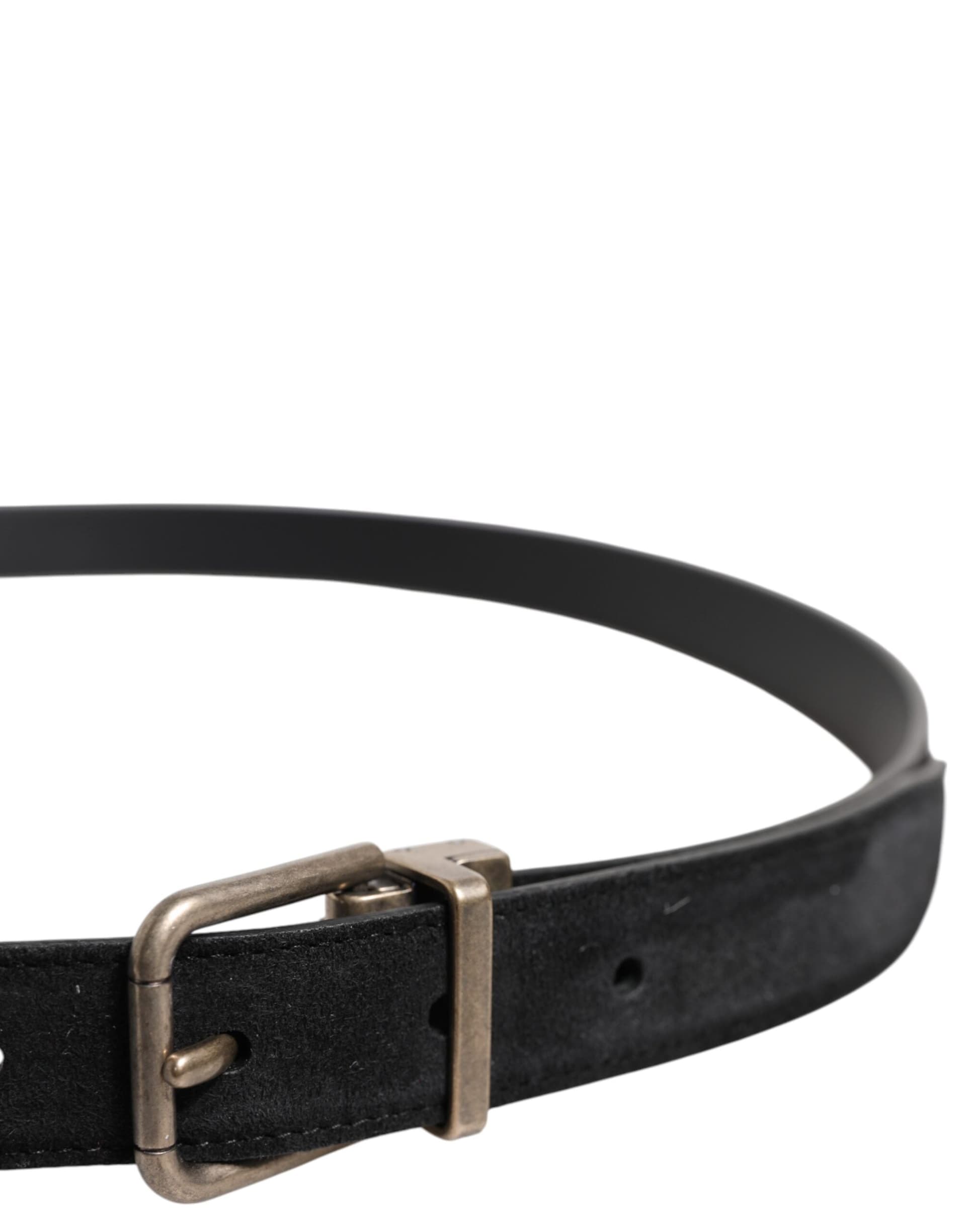 Dolce & Gabbana Black Calf Leather Classic Metal Buckle Belt - 4