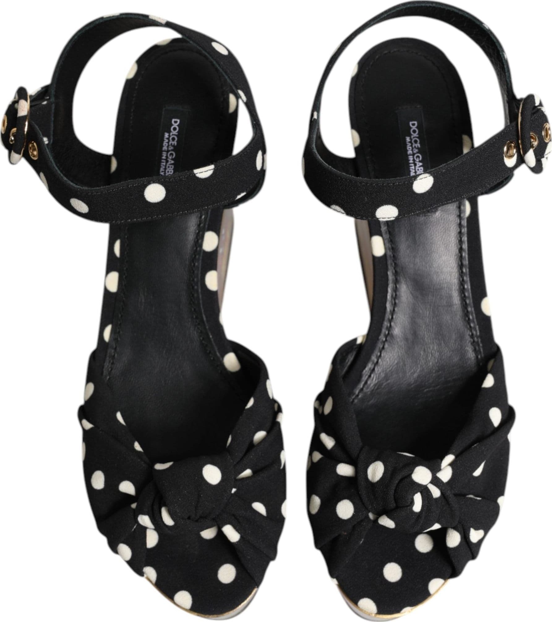 Dolce & Gabbana Multicolor Fish Polka Dot Wedge Sandals Shoes - 2