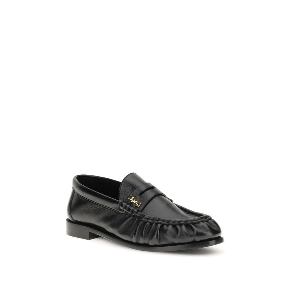 Saint Laurent Black Lamb Ovis Aries Aries Slip-On Loafers - 2