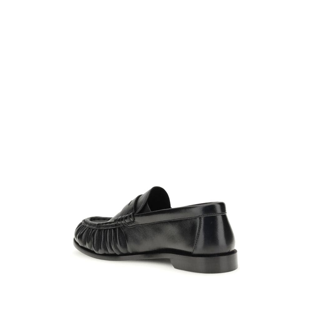 Saint Laurent Black Lamb Ovis Aries Aries Slip-On Loafers - 3