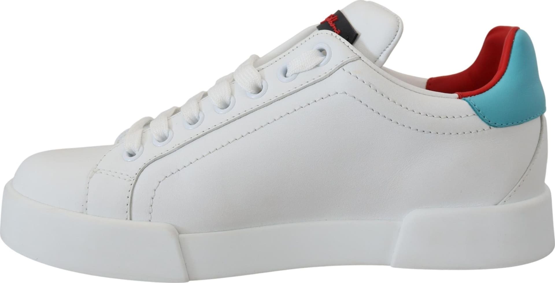 Dolce & Gabbana White Leather Sneaker Portofino Logo Heart Shoes - 3