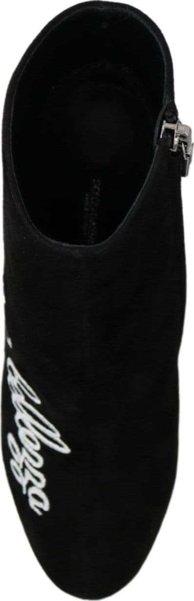 Dolce & Gabbana Black Suede L'Amore E'Bellezza Boots Shoes - 2