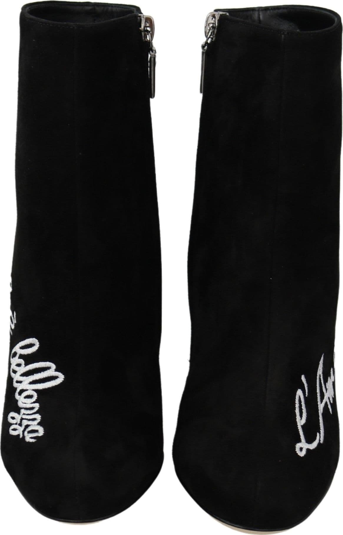 Dolce & Gabbana Black Suede L'Amore E'Bellezza Boots Shoes - 3