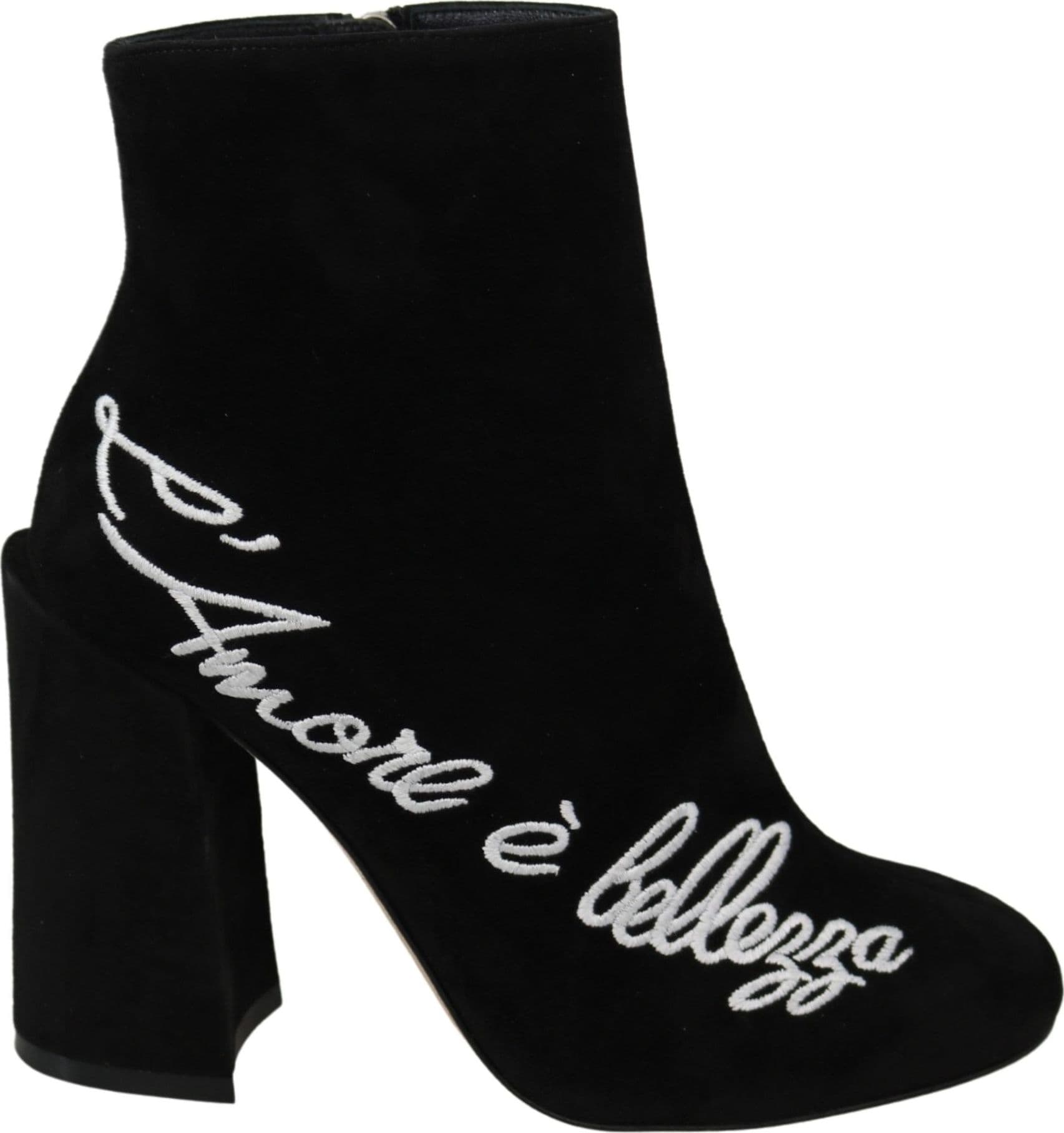 Dolce & Gabbana Black Suede L'Amore E'Bellezza Boots Shoes - 6
