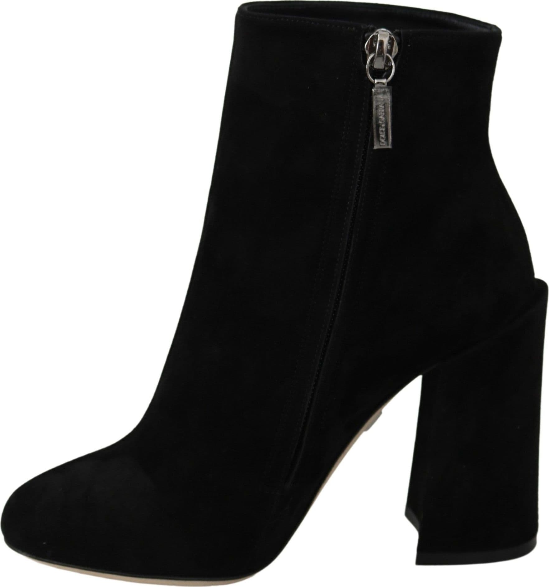 Dolce & Gabbana Black Suede L'Amore E'Bellezza Boots Shoes - 7