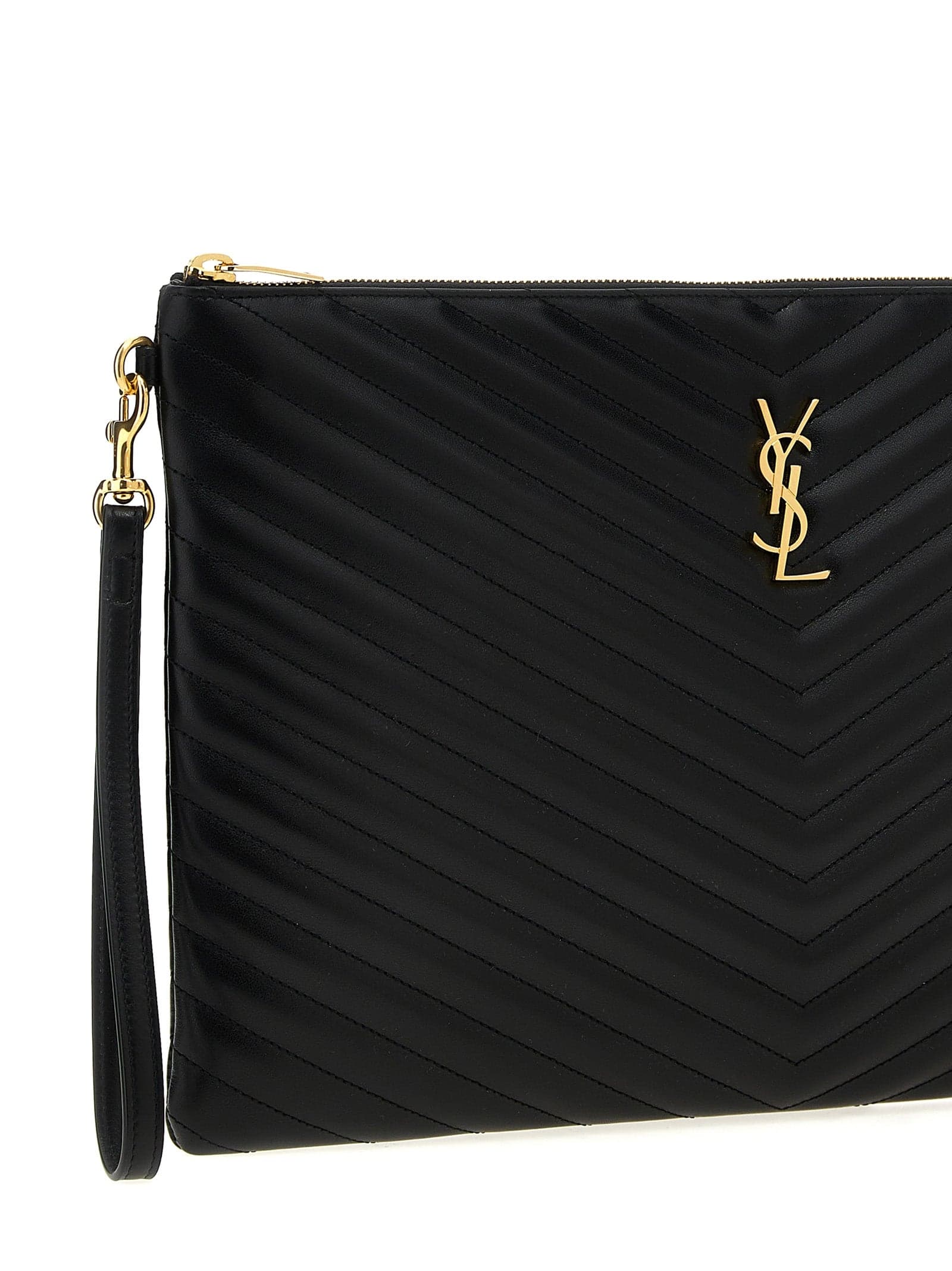 Saint Laurent Black Calfskin Clutch Bag - 3