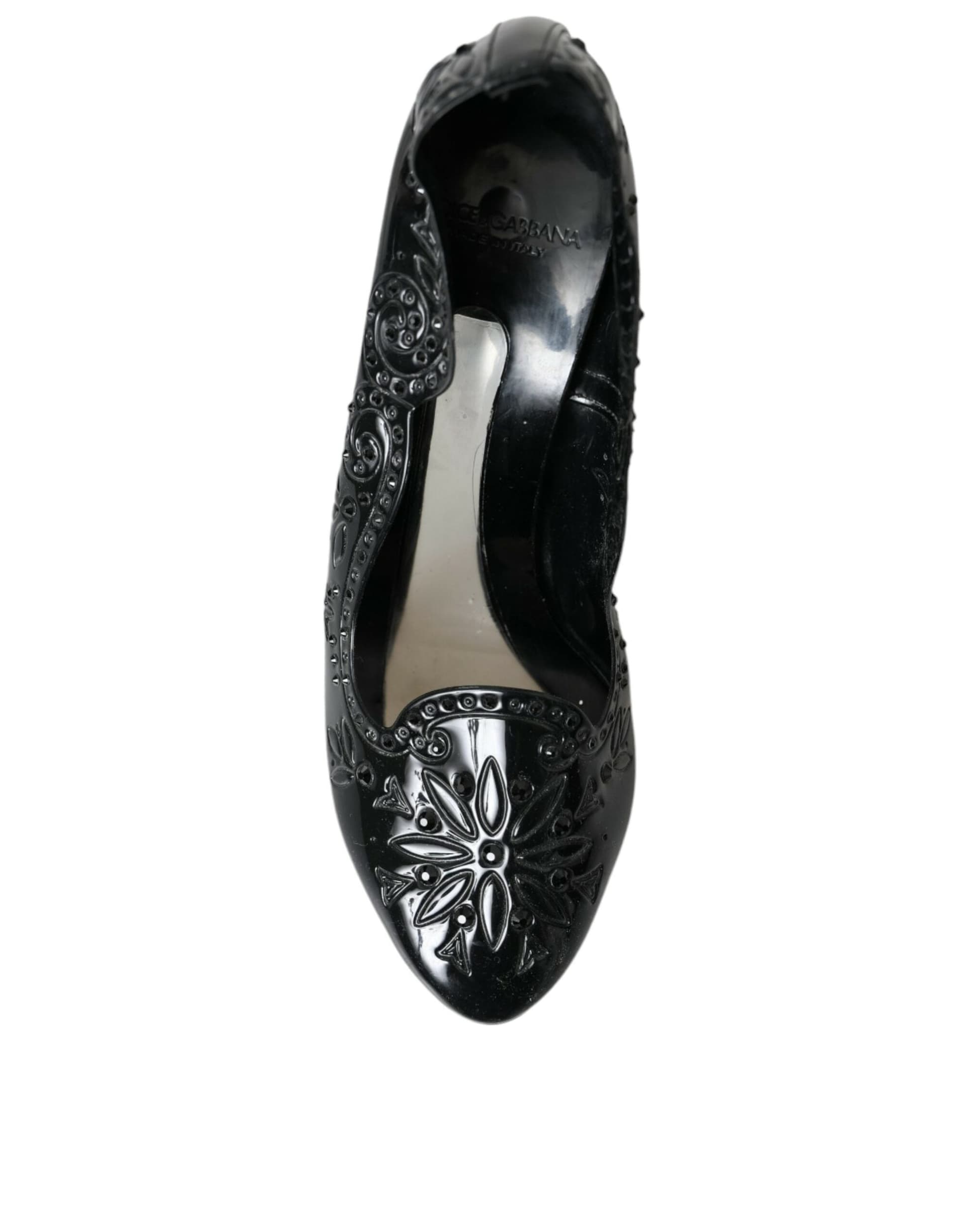 Dolce & Gabbana Black Crystal CINDERELLA Heels Pumps Shoes - 8