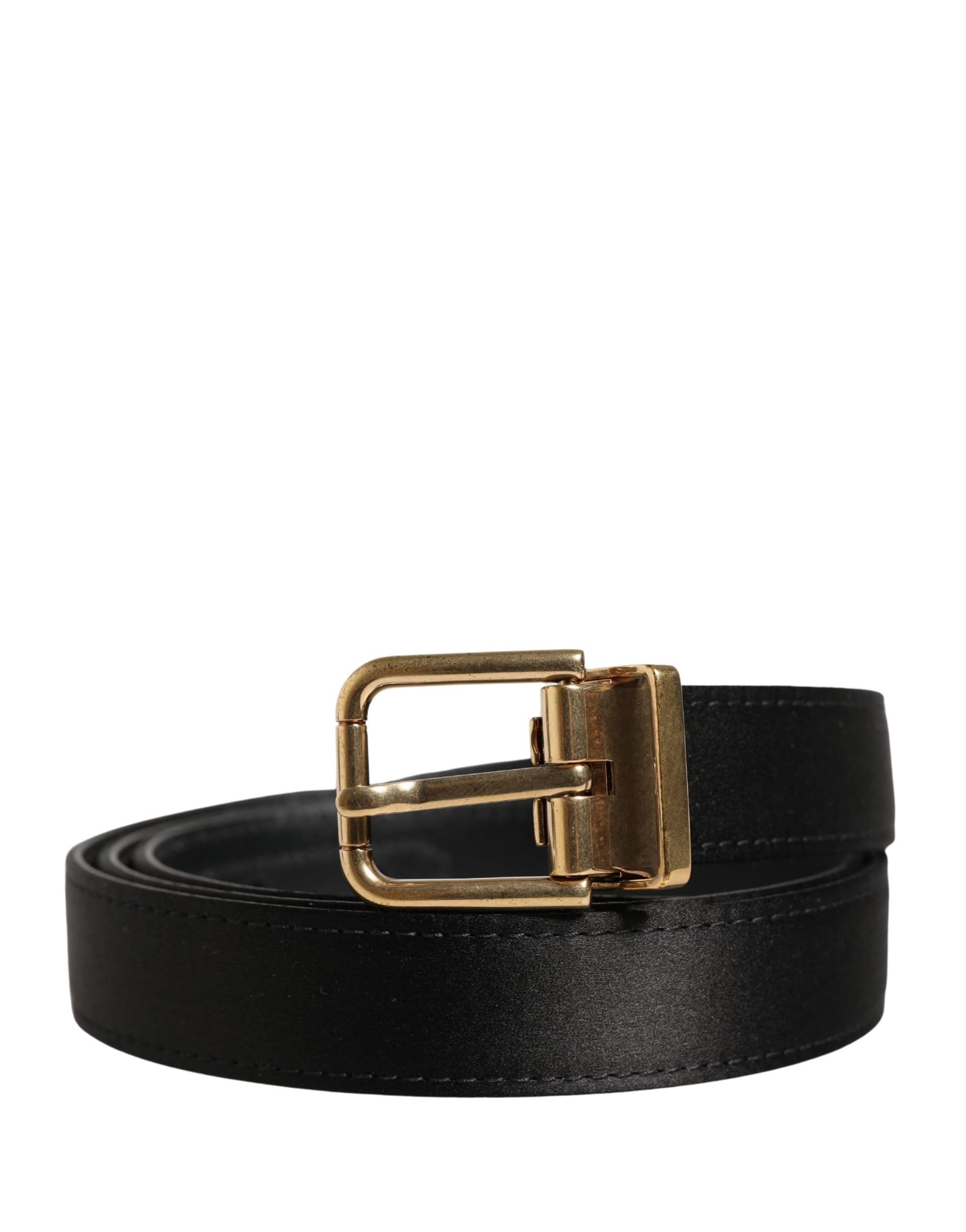 Dolce & Gabbana Men Black Classic Viscose Metal Buckle Belt - 2