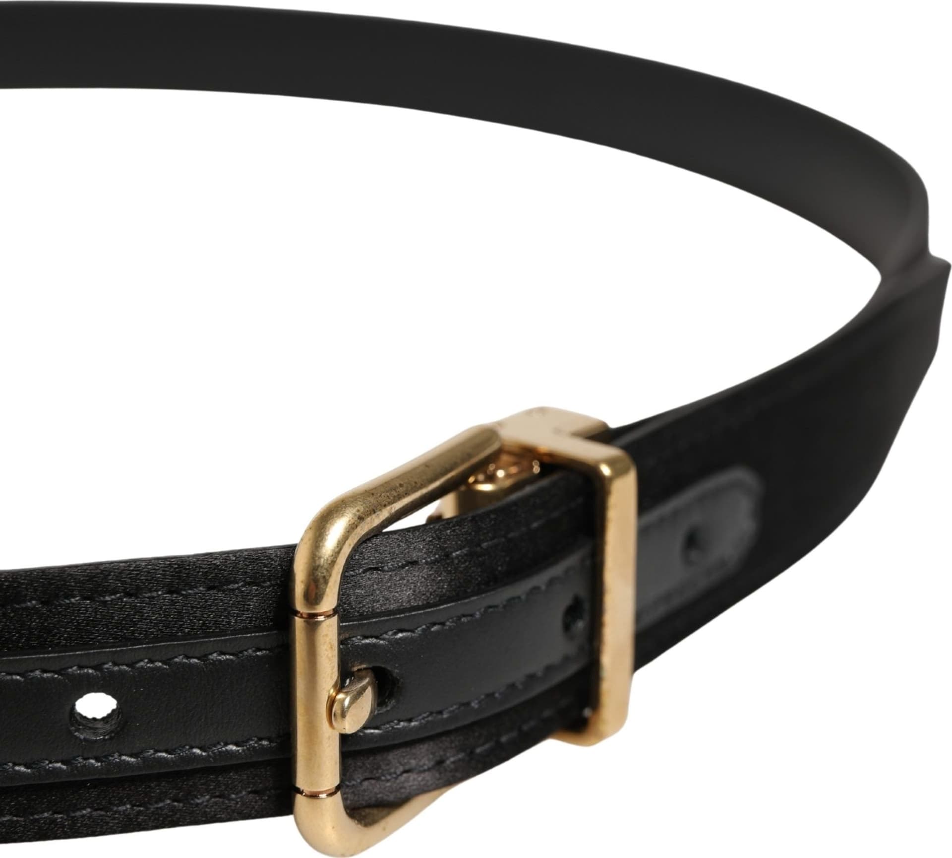 Dolce & Gabbana Men Black Classic Viscose Metal Buckle Belt - 4