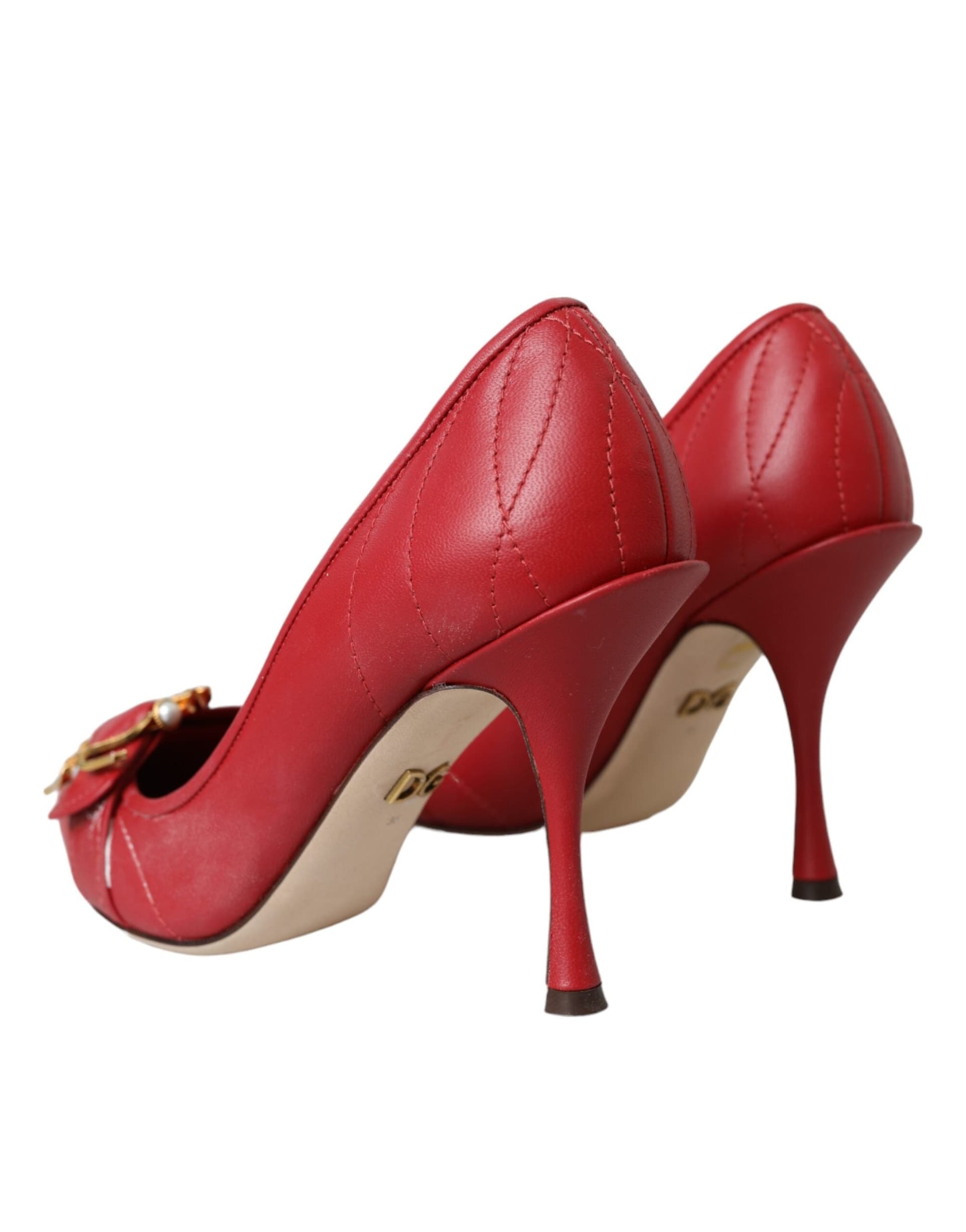Dolce & Gabbana Red Devotion Leather Heels Pumps Shoes - 3