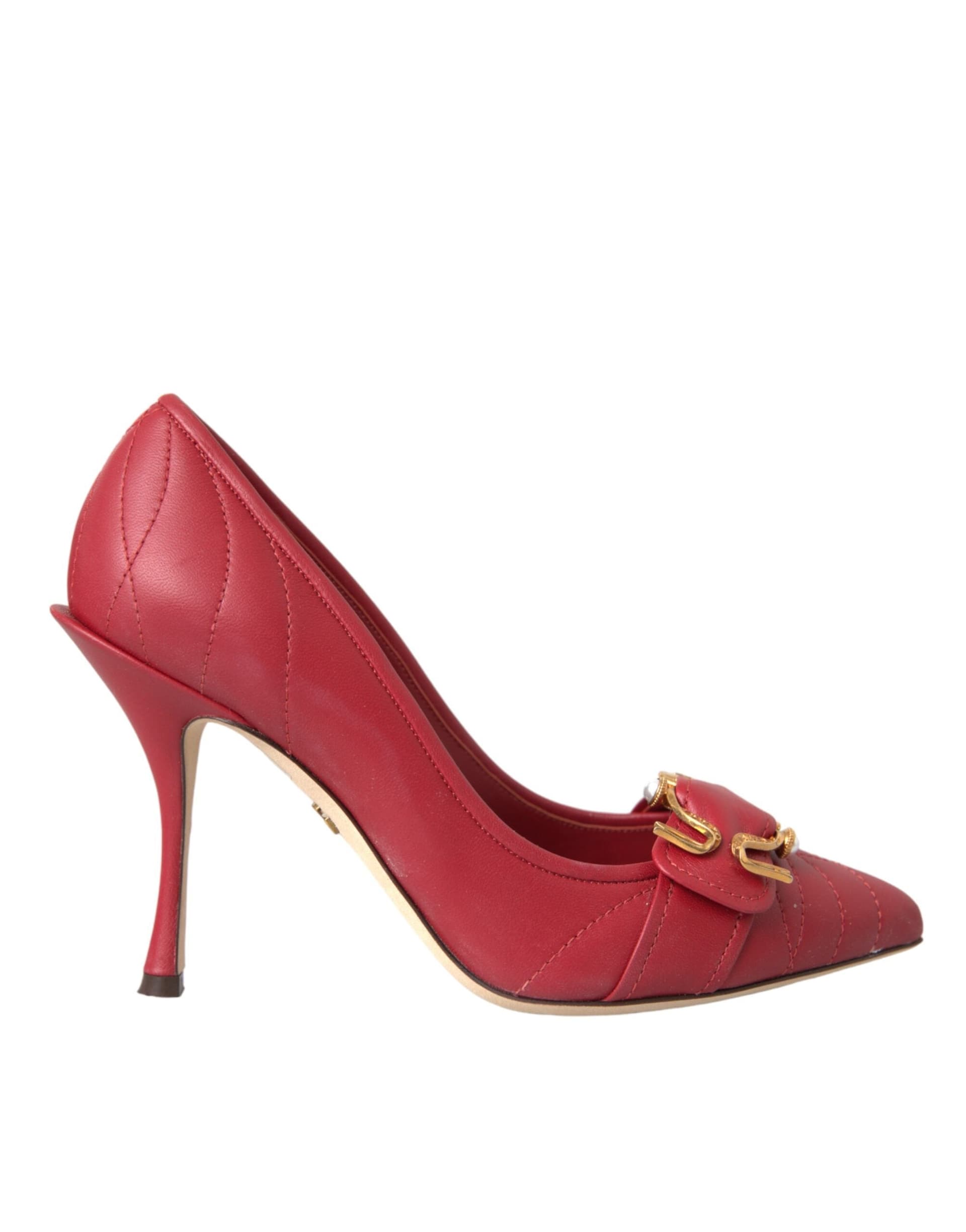 Dolce & Gabbana Red Devotion Leather Heels Pumps Shoes - 5