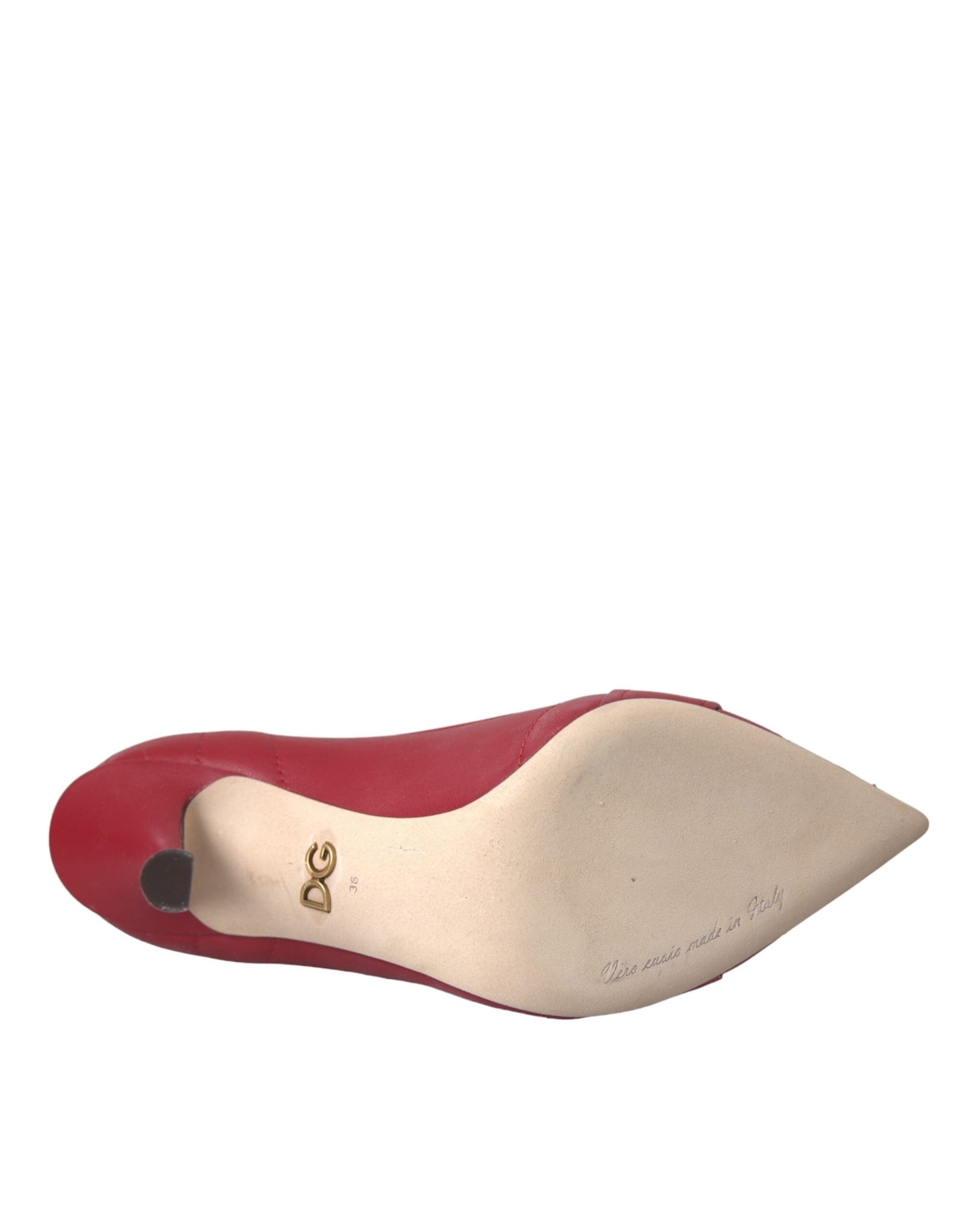 Dolce & Gabbana Red Devotion Leather Heels Pumps Shoes - 6
