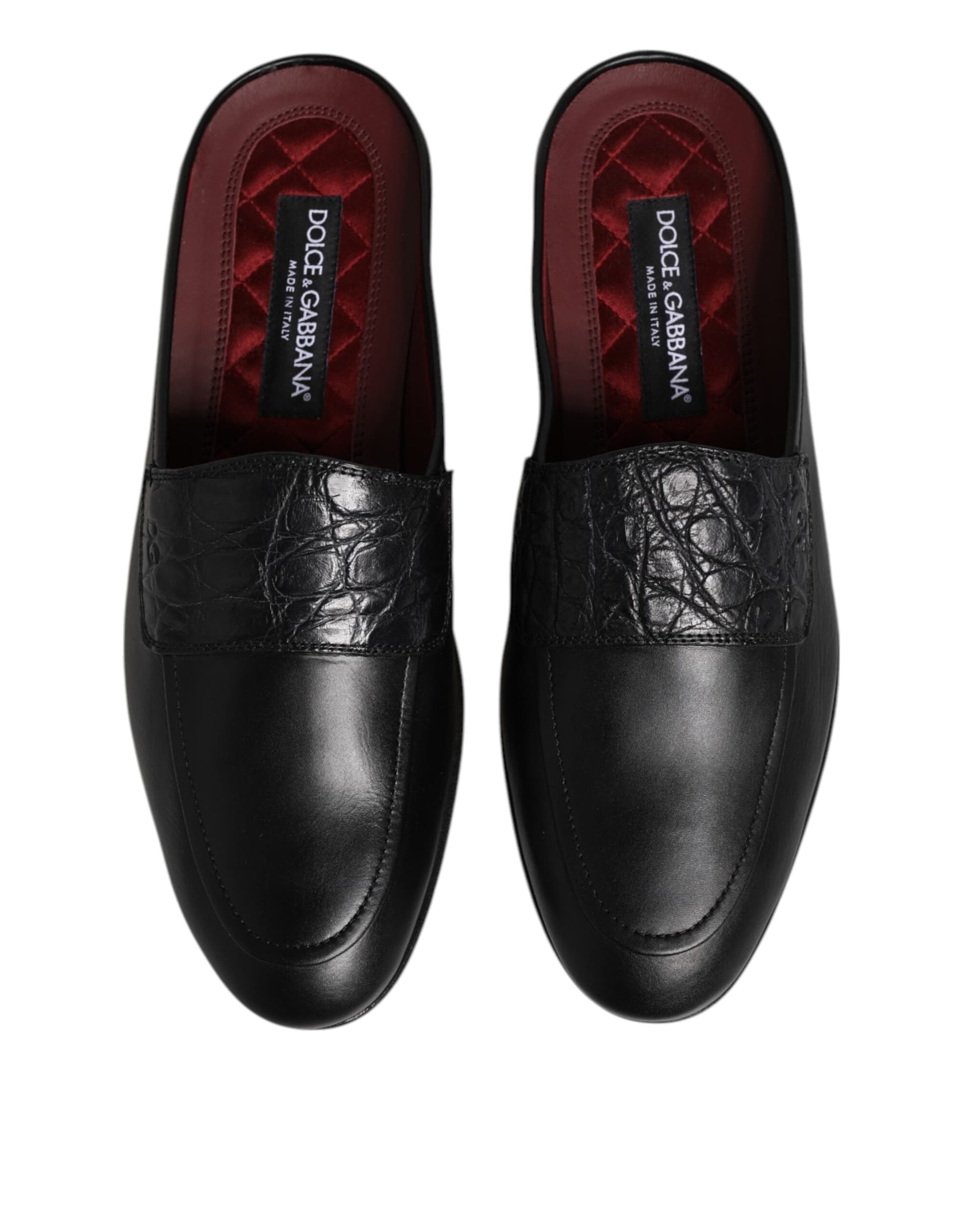Dolce & Gabbana Black Calfskin Leather Slip On Loafers Shoes - 2