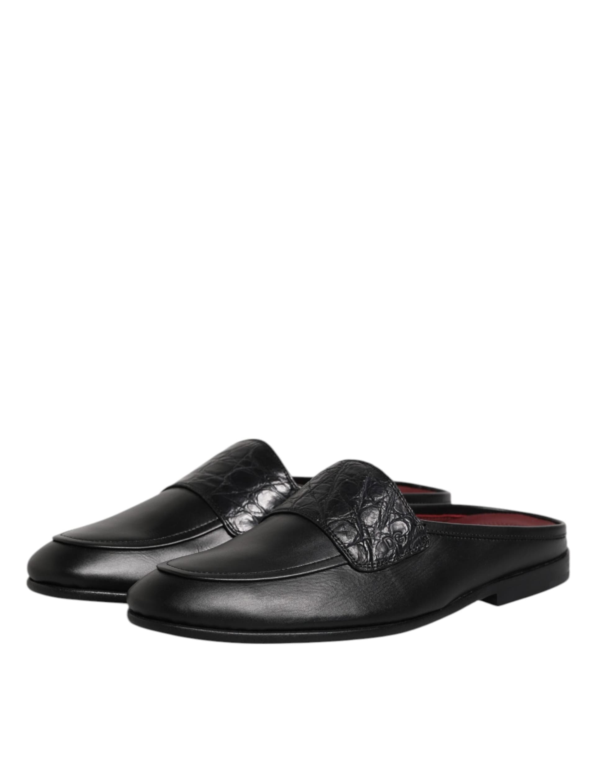 Dolce & Gabbana Black Calfskin Leather Slip On Loafers Shoes - 3