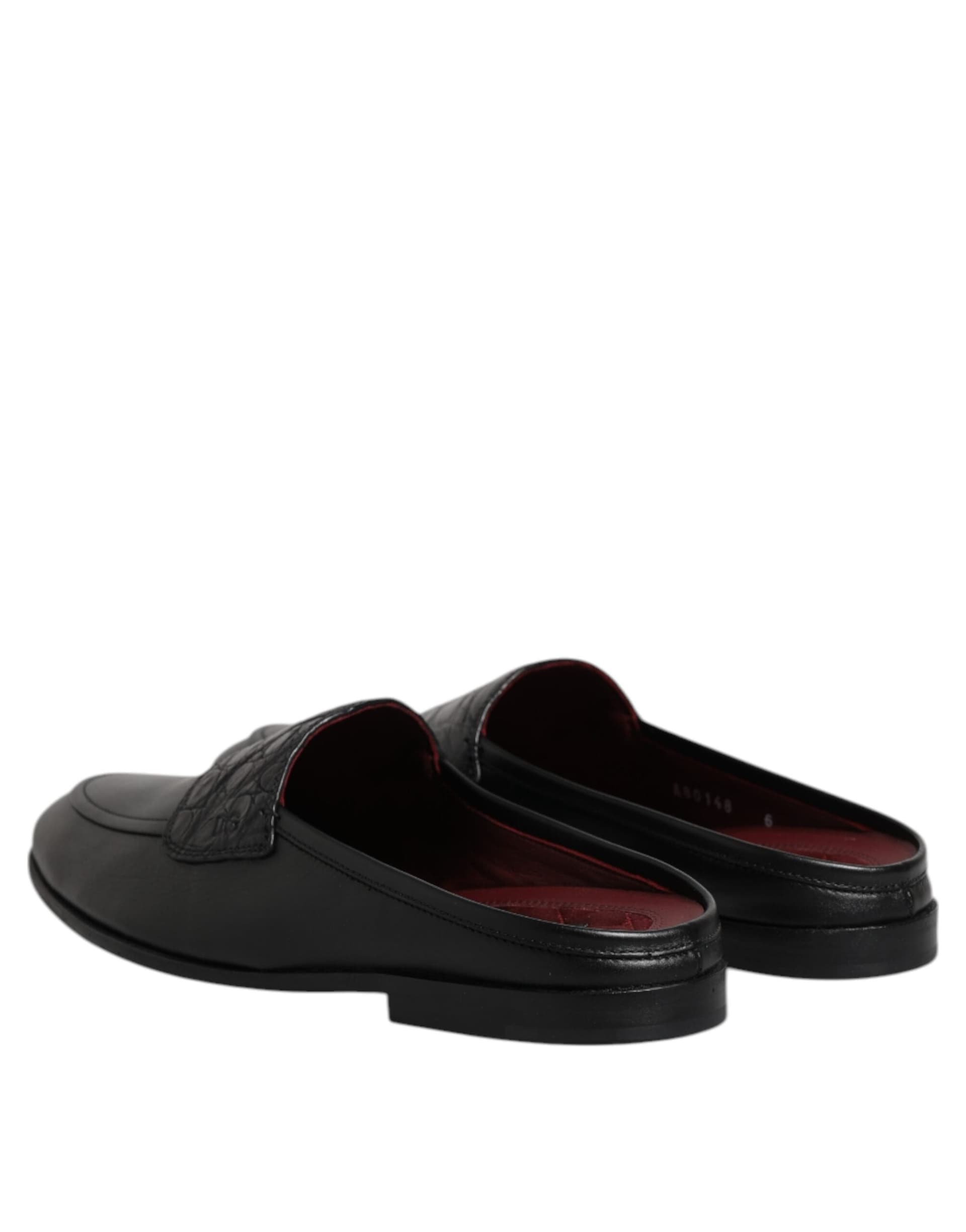 Dolce & Gabbana Black Calfskin Leather Slip On Loafers Shoes - 4