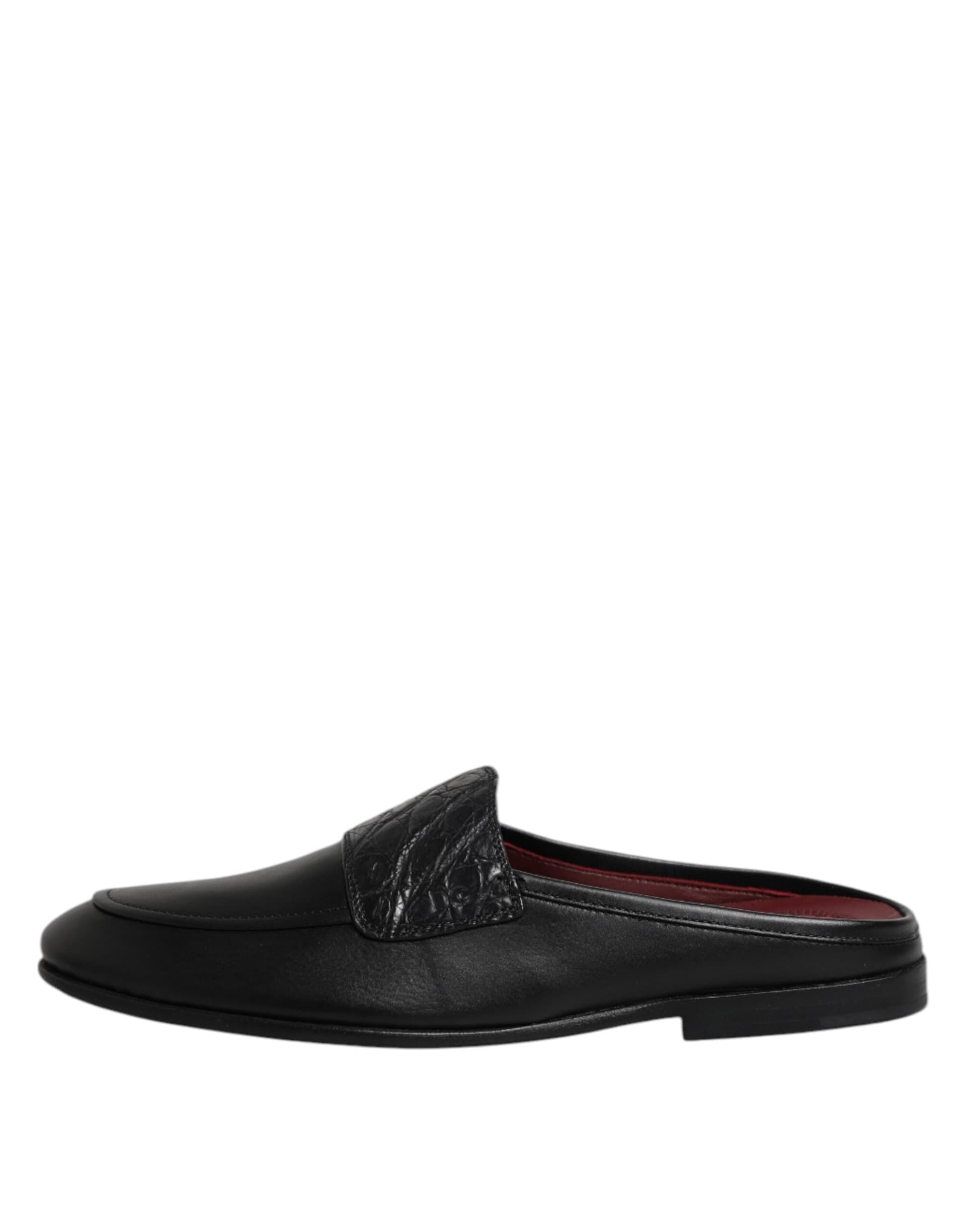 Dolce & Gabbana Black Calfskin Leather Slip On Loafers Shoes - 5