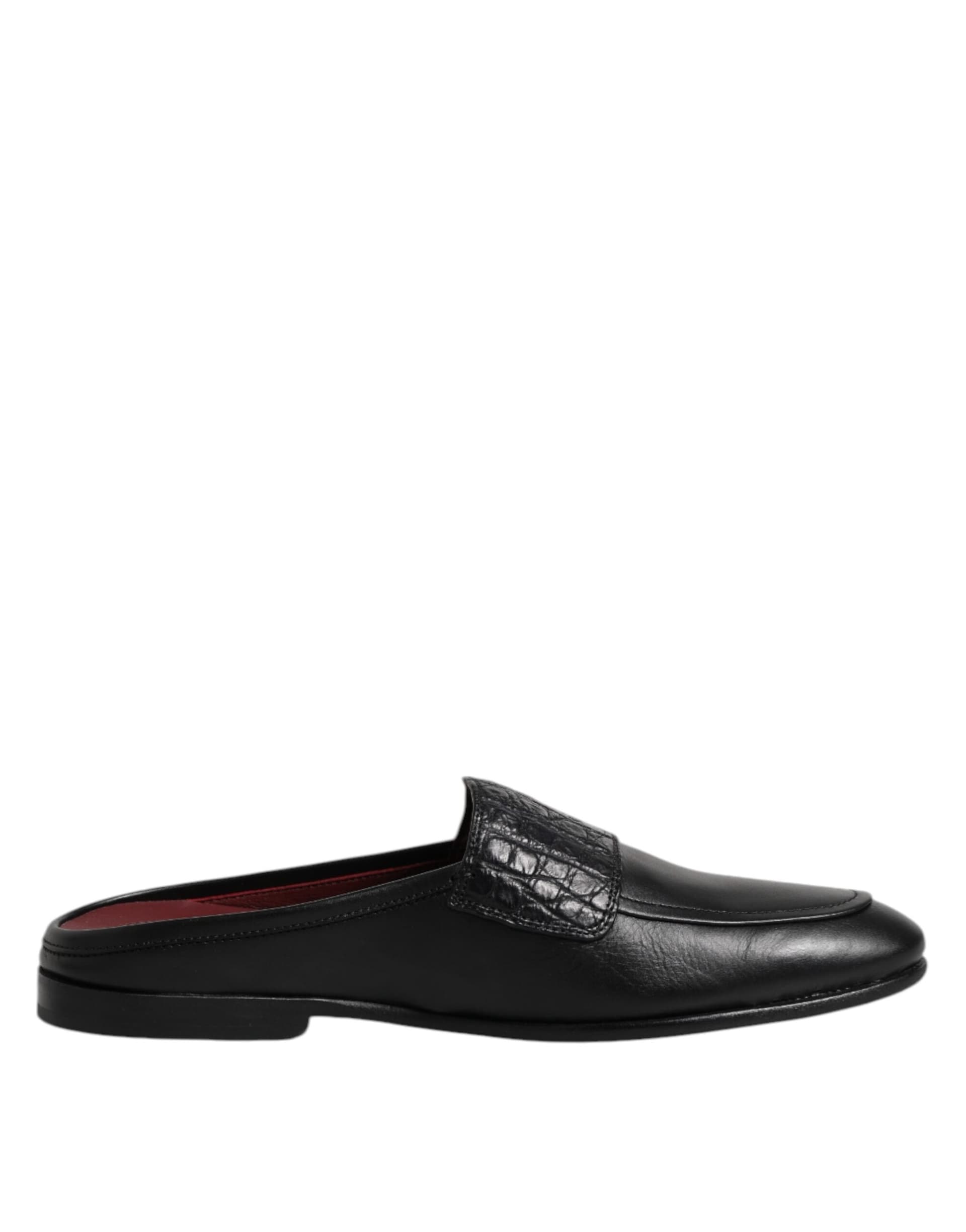 Dolce & Gabbana Black Calfskin Leather Slip On Loafers Shoes - 6