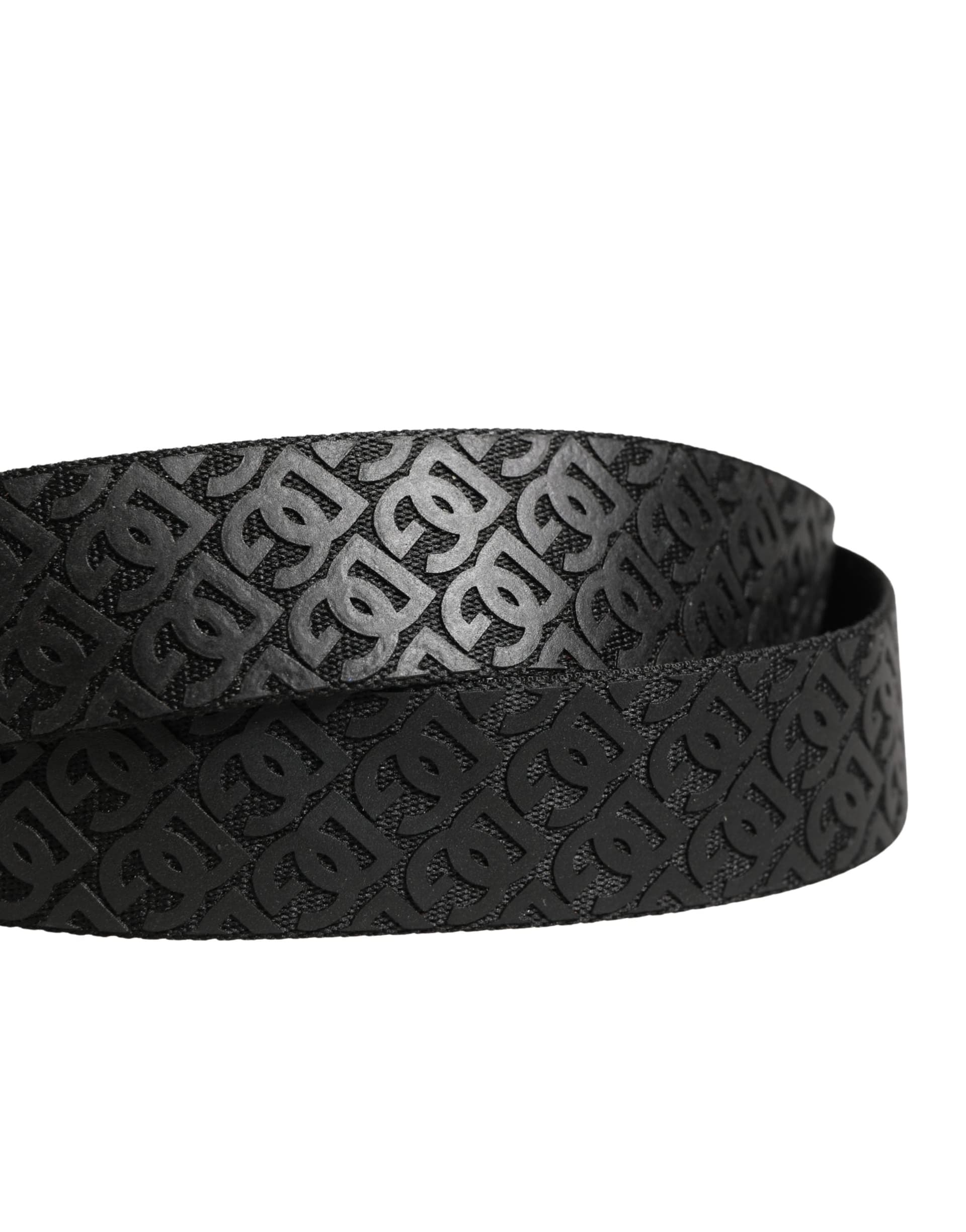 Dolce & Gabbana Men Black DG Logo Polyester Metal Buckle Belt - 4