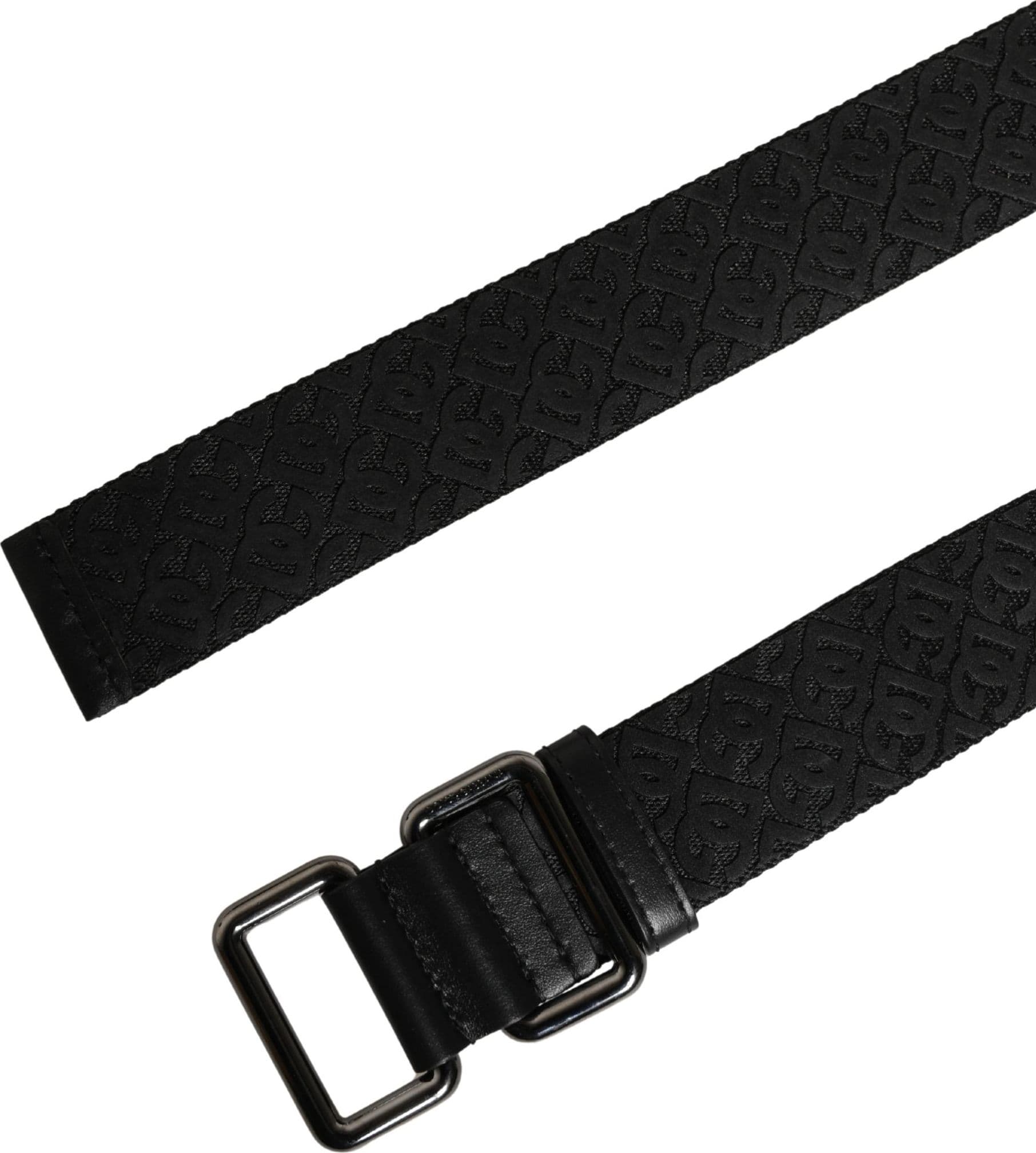 Dolce & Gabbana Men Black DG Logo Polyester Metal Buckle Belt - 6