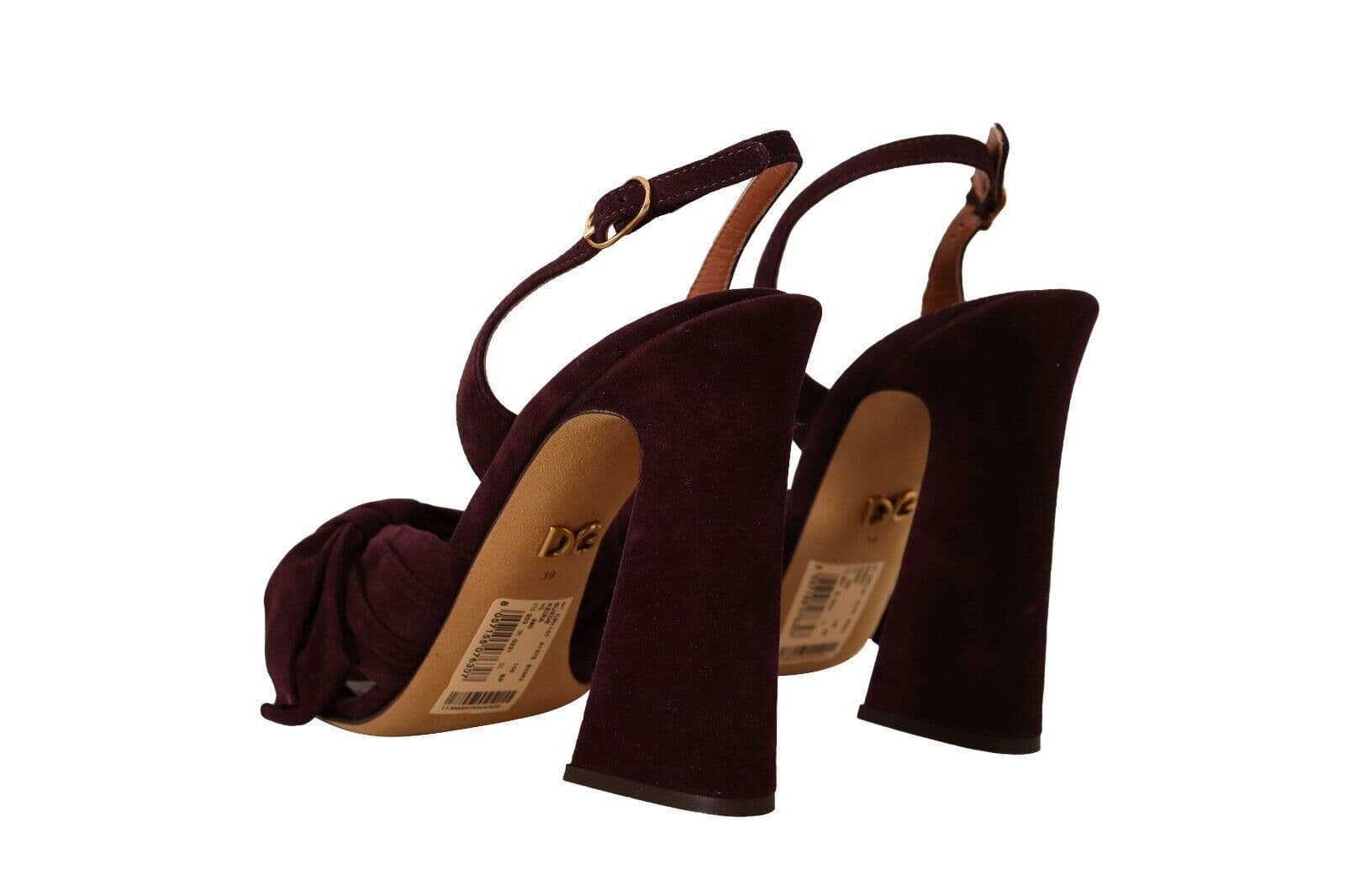 Dolce & Gabbana Dark Purple Suede Ankle Strap Sandals Shoes - 2