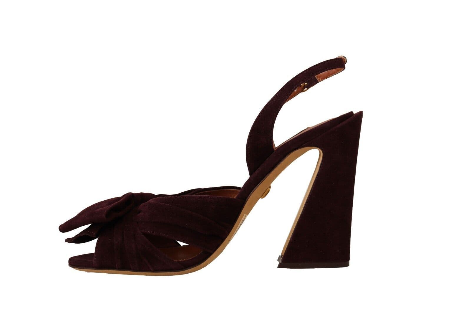 Dolce & Gabbana Dark Purple Suede Ankle Strap Sandals Shoes - 3