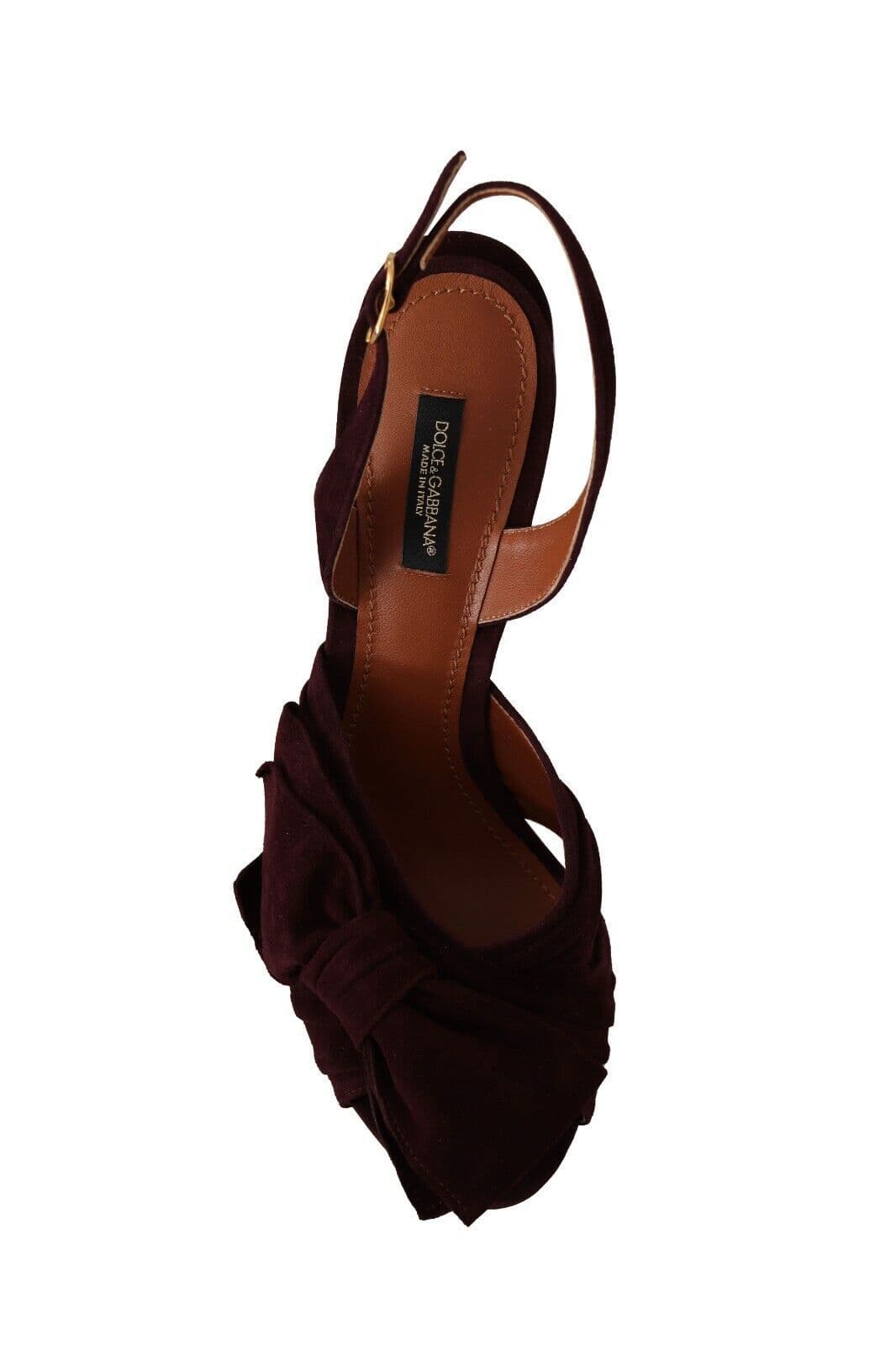Dolce & Gabbana Dark Purple Suede Ankle Strap Sandals Shoes - 5