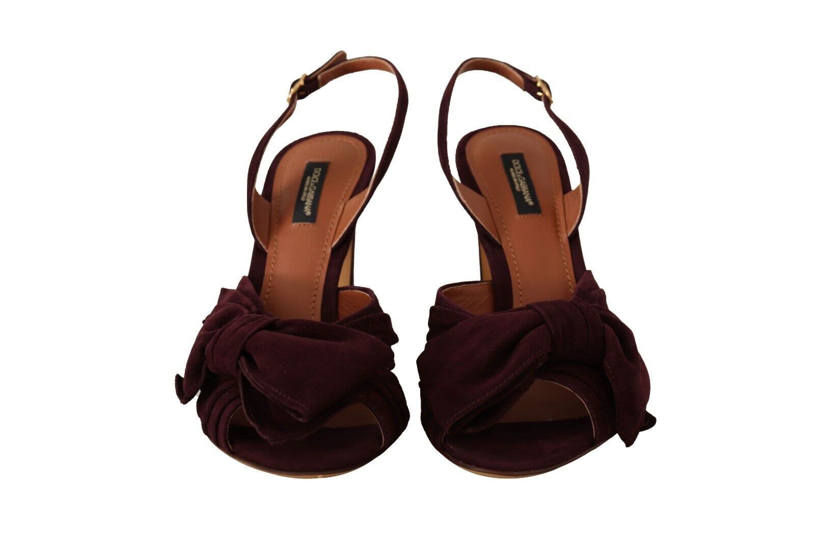 Dolce & Gabbana Dark Purple Suede Ankle Strap Sandals Shoes - 6