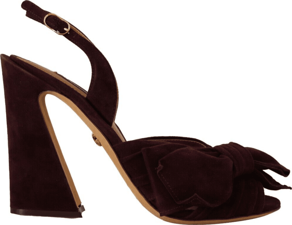 Dolce & Gabbana Dark Purple Suede Ankle Strap Sandals Shoes - 7