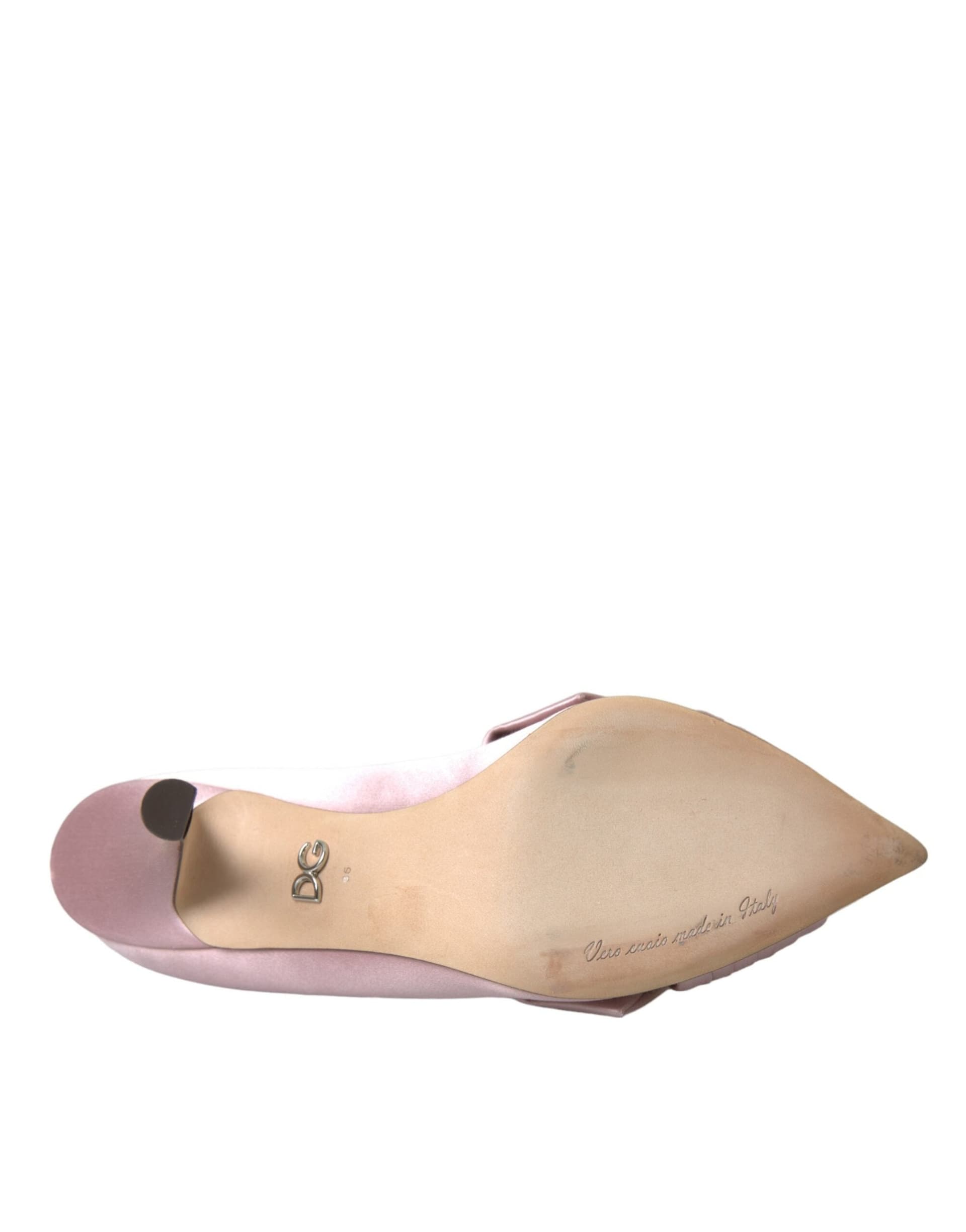 Dolce & Gabbana Pink Satin Crystal High Heels Pumps Shoes - 6
