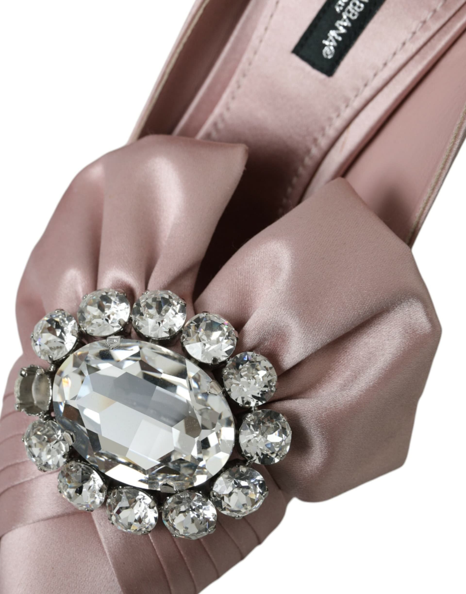 Dolce & Gabbana Pink Satin Crystal High Heels Pumps Shoes - 8