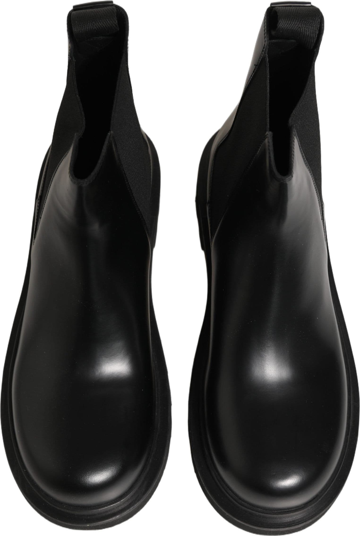 Dolce & Gabbana Black Chelsea Boots Leather Slip On Men Shoes - 3