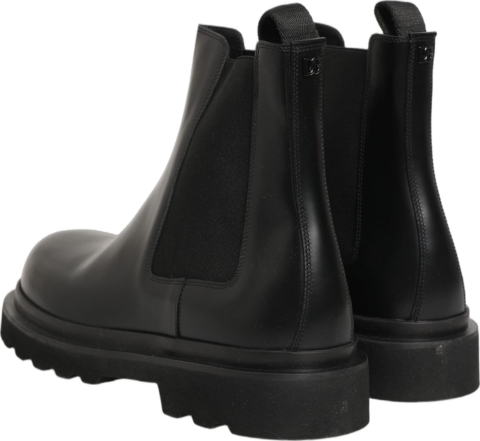 Dolce & Gabbana Black Chelsea Boots Leather Slip On Men Shoes - 5