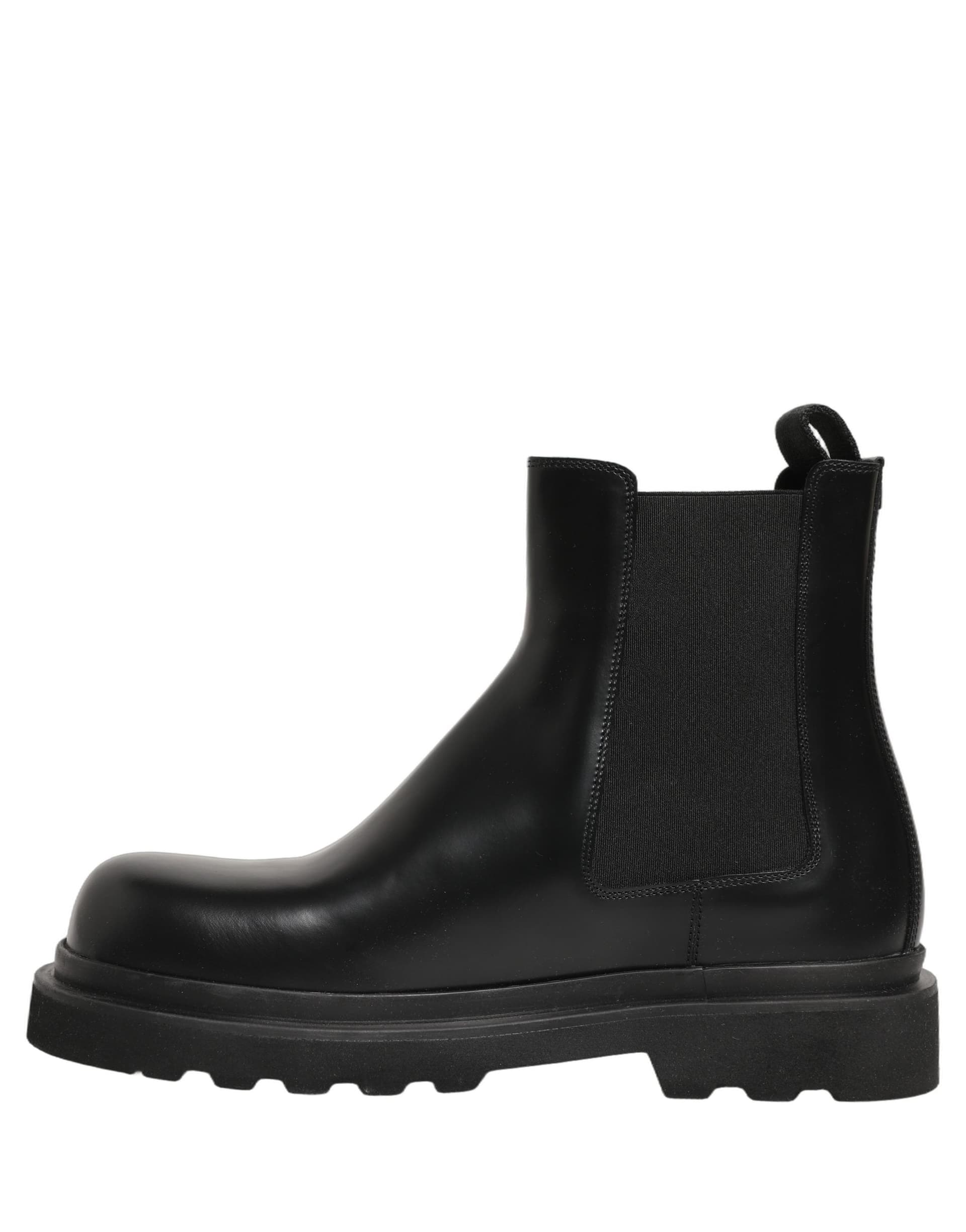 Dolce & Gabbana Black Chelsea Boots Leather Slip On Men Shoes - 6