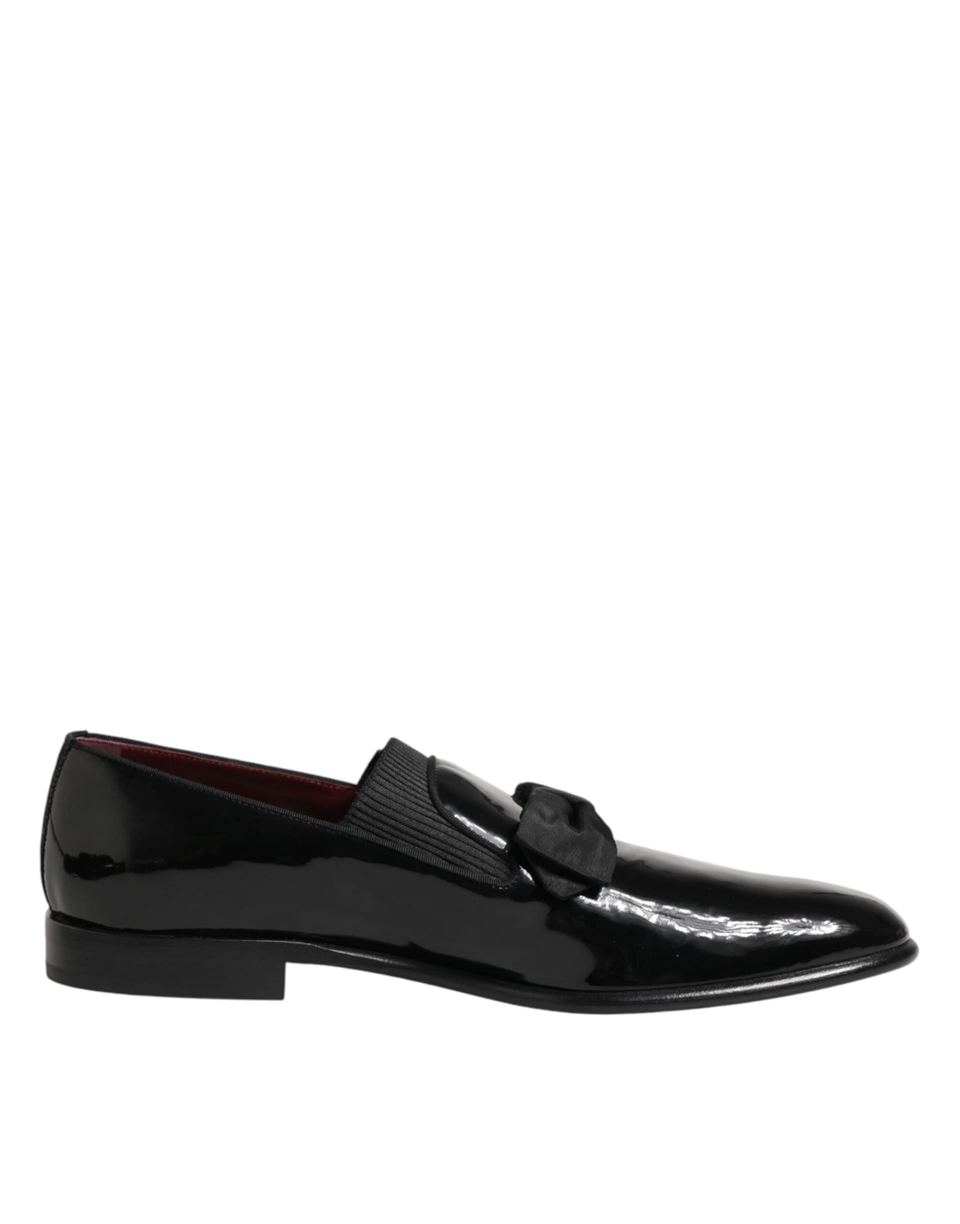 Dolce & Gabbana Black Leather Slip On Dress Men Loafers Shoes - 6