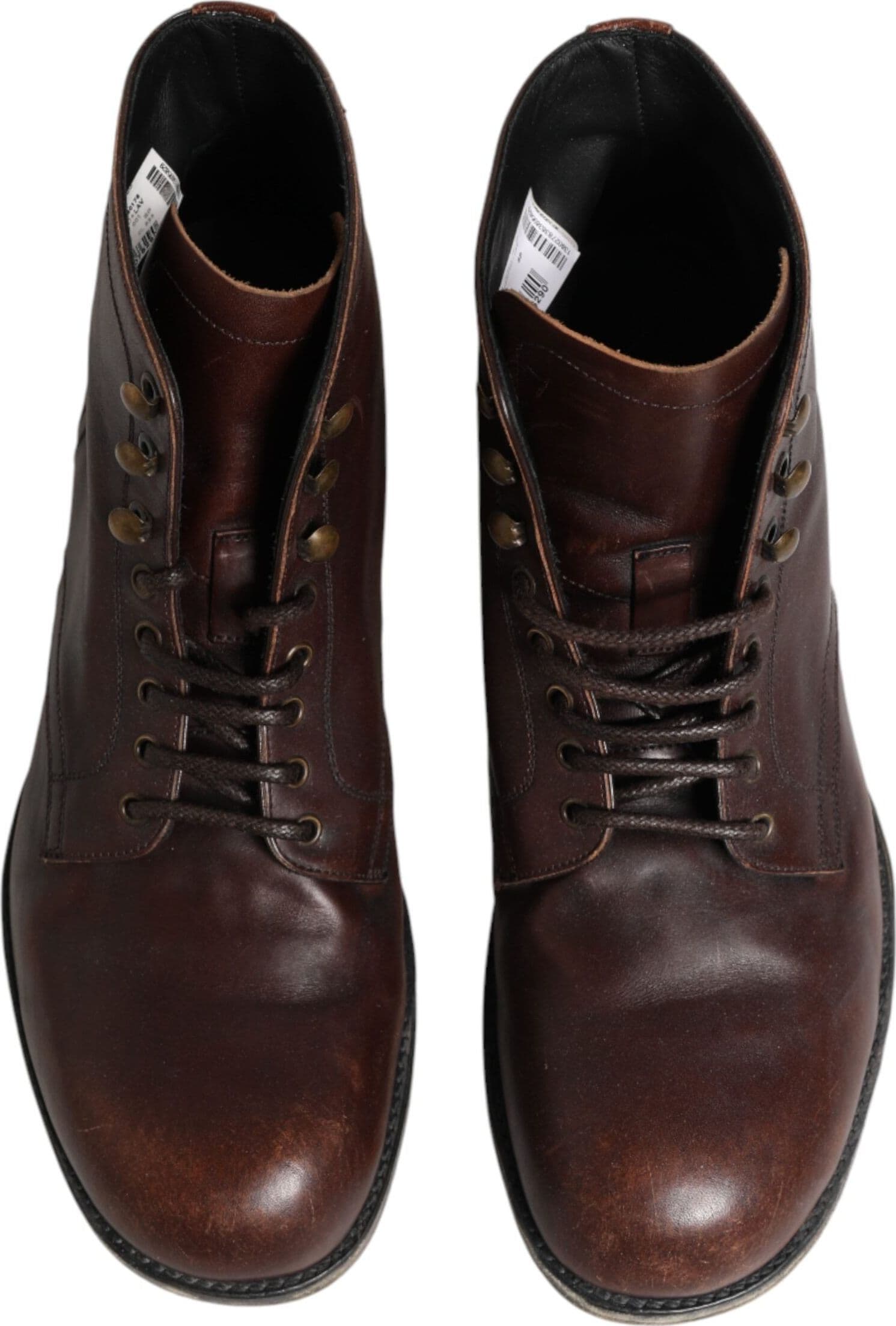 Dolce & Gabbana Brown Lace Up Short Ankle Boots Men Shoes - 2