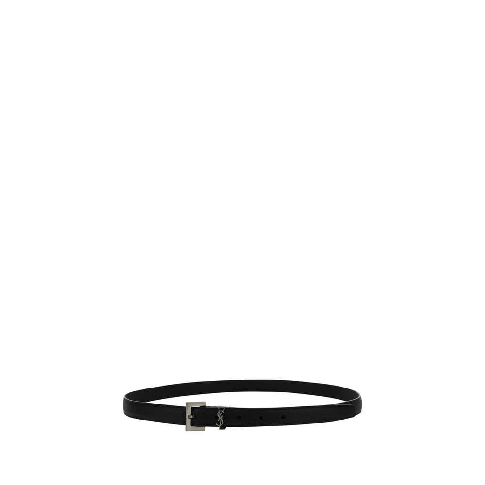 Saint Laurent Black Lamb Ovis Aries Aries Thin Belt - 2